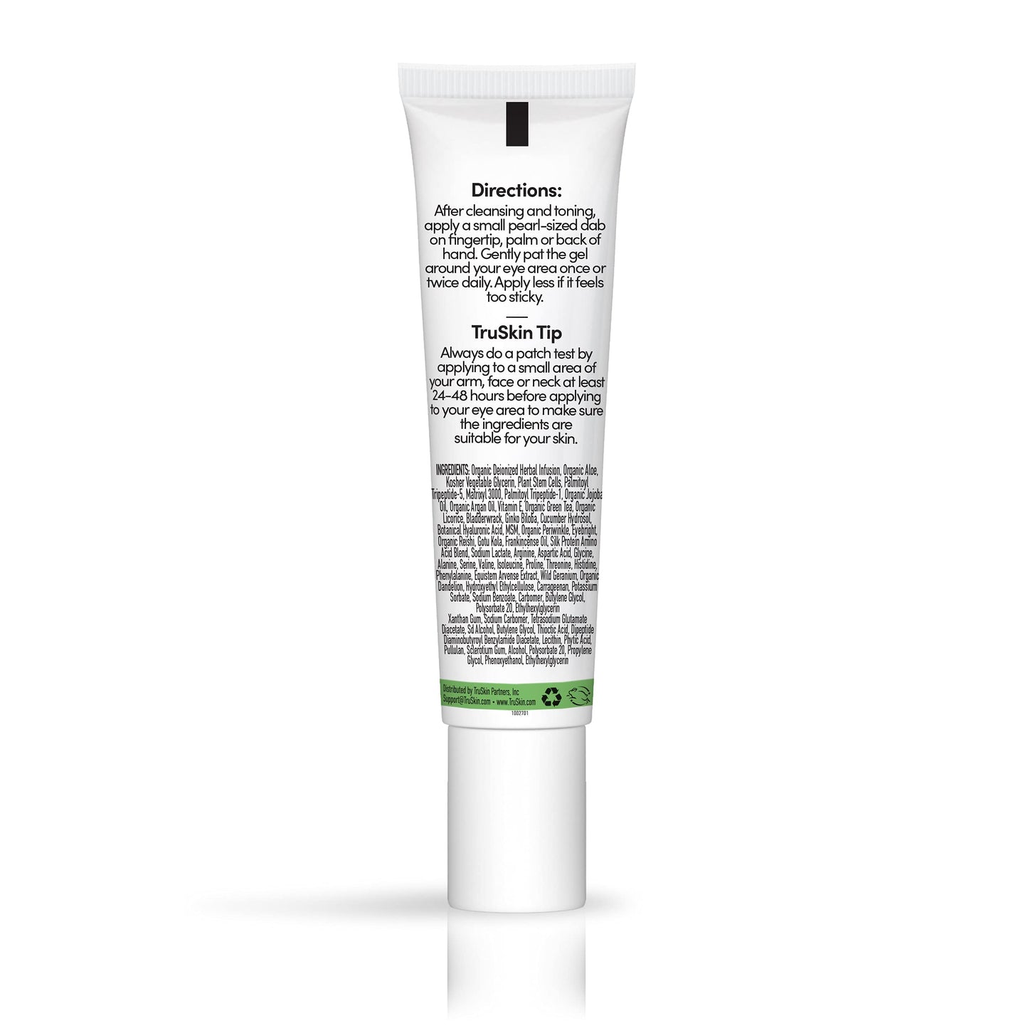 TruSkin Naturals, Peptide Eye Gel – Minimize Lines & Brighten Eye Area – Dark Circles Under Eye Care with Peptides, Plant Stem Cells, Hyaluronic Acid, 0.5 fl oz