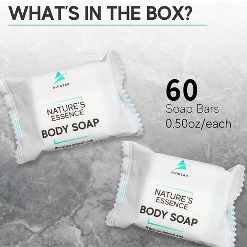 Bar Soap Bulk Individually Wrapped – 60 Pack 0.5 oz Mini Hotel Soap Bars Bulk – Travel Size Essential Toiletries for Hosts and Guests, Hotel, Hospitality, Shelters & Bathroom Amenities