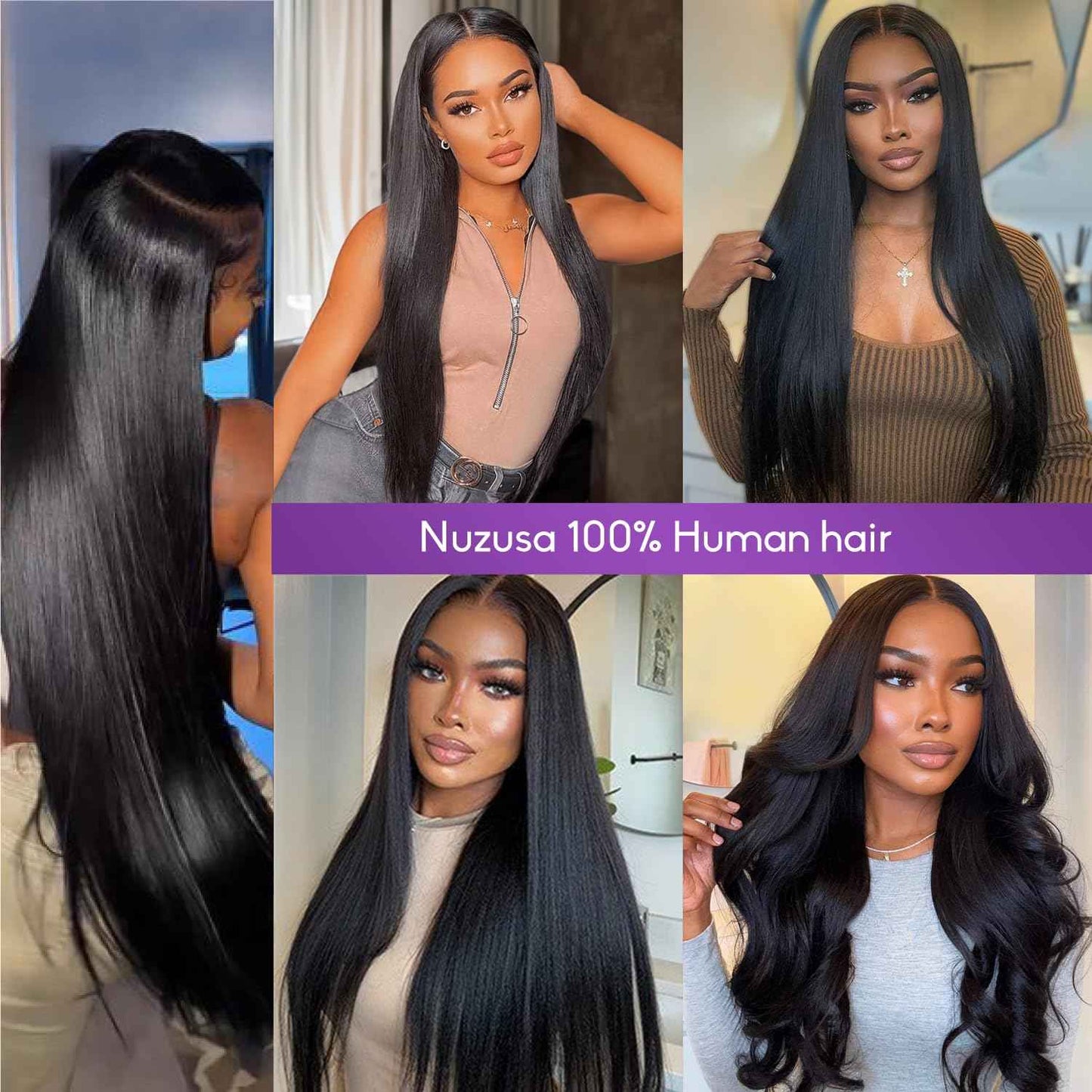 Nuzusa Clip in Hair Extensions Real Human Hair,100% Seamless Remy Human Hair Straight,Clip Extensions for Women, 8pcs Per Set with Double Weft,1B Natural Black,16inch 90g/3.2oz
