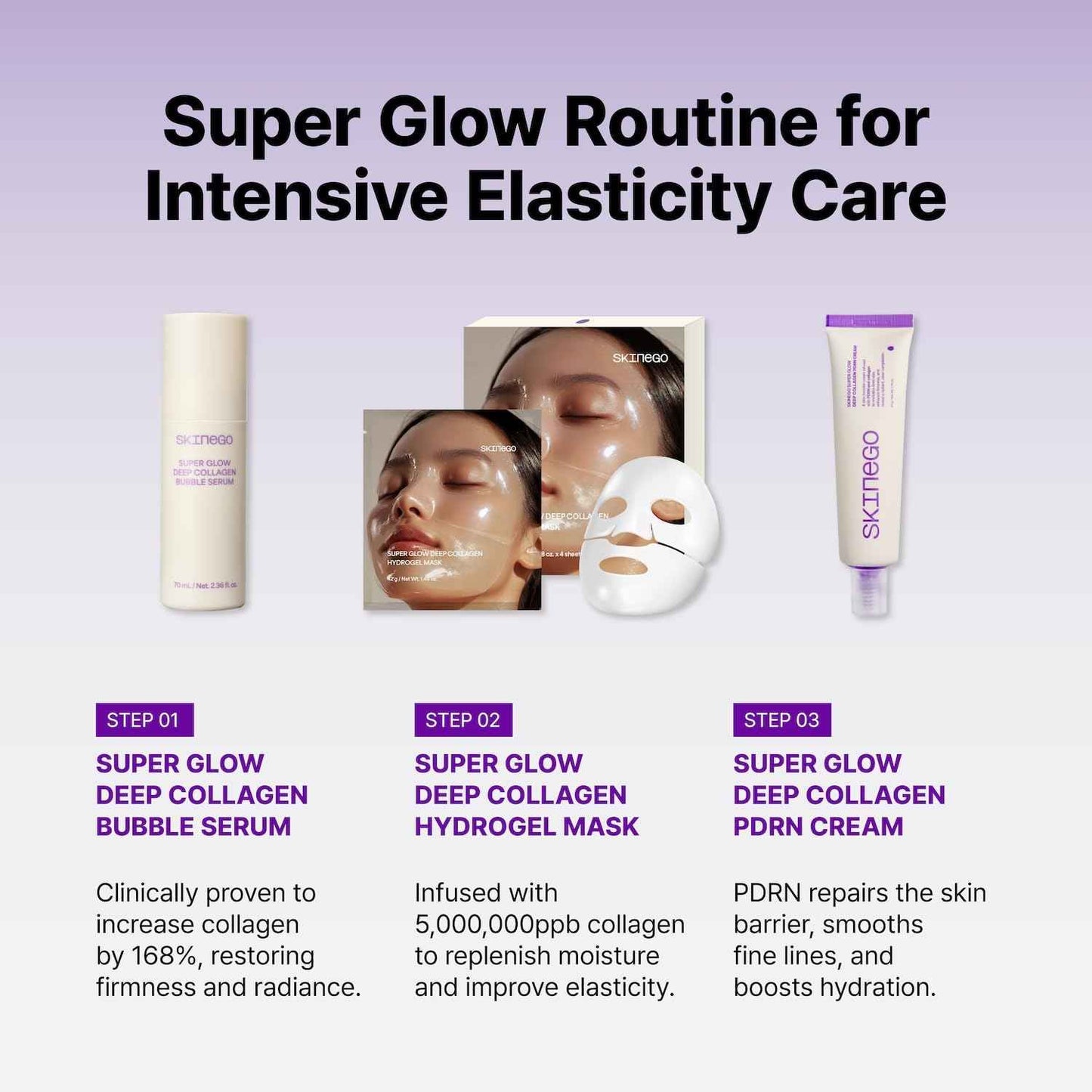 SKINEGO Super Glow Deep Collagen PDRN Cream – 1,000,001ppb PDRN & Collagen, Radiant FinishAdds radiance Moisturizer for Dewy Skin, Firming & Hydrating, Korean Skincare 50g / 1.69 fl.oz.