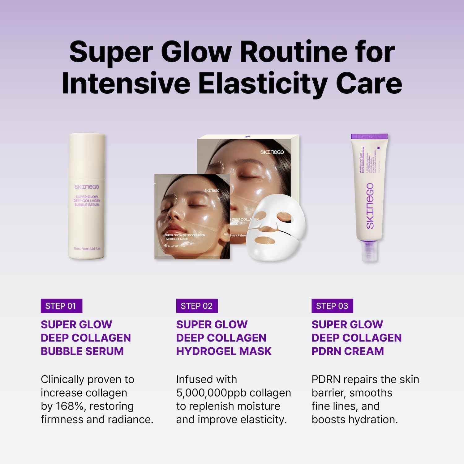 SKINEGO Super Glow Deep Collagen PDRN Cream – 1,000,001ppb PDRN & Collagen, Radiant FinishAdds radiance Moisturizer for Dewy Skin, Firming & Hydrating, Korean Skincare 50g / 1.69 fl.oz.