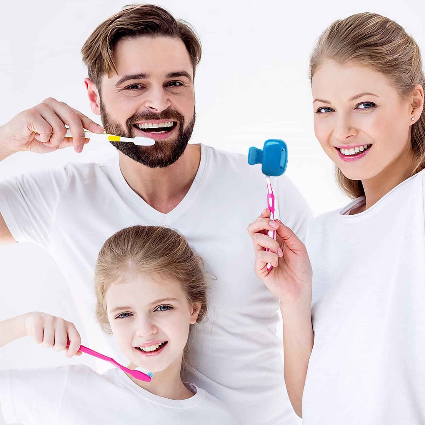 Waenerec 6 Pack Toothbrush Covers Portable Toothbrush Protector Coverings Clips Tooth Brush Storage Head Cover Cap Tooth Brush Covers for Kids Bathroom Home Travel Tooth Brush Case