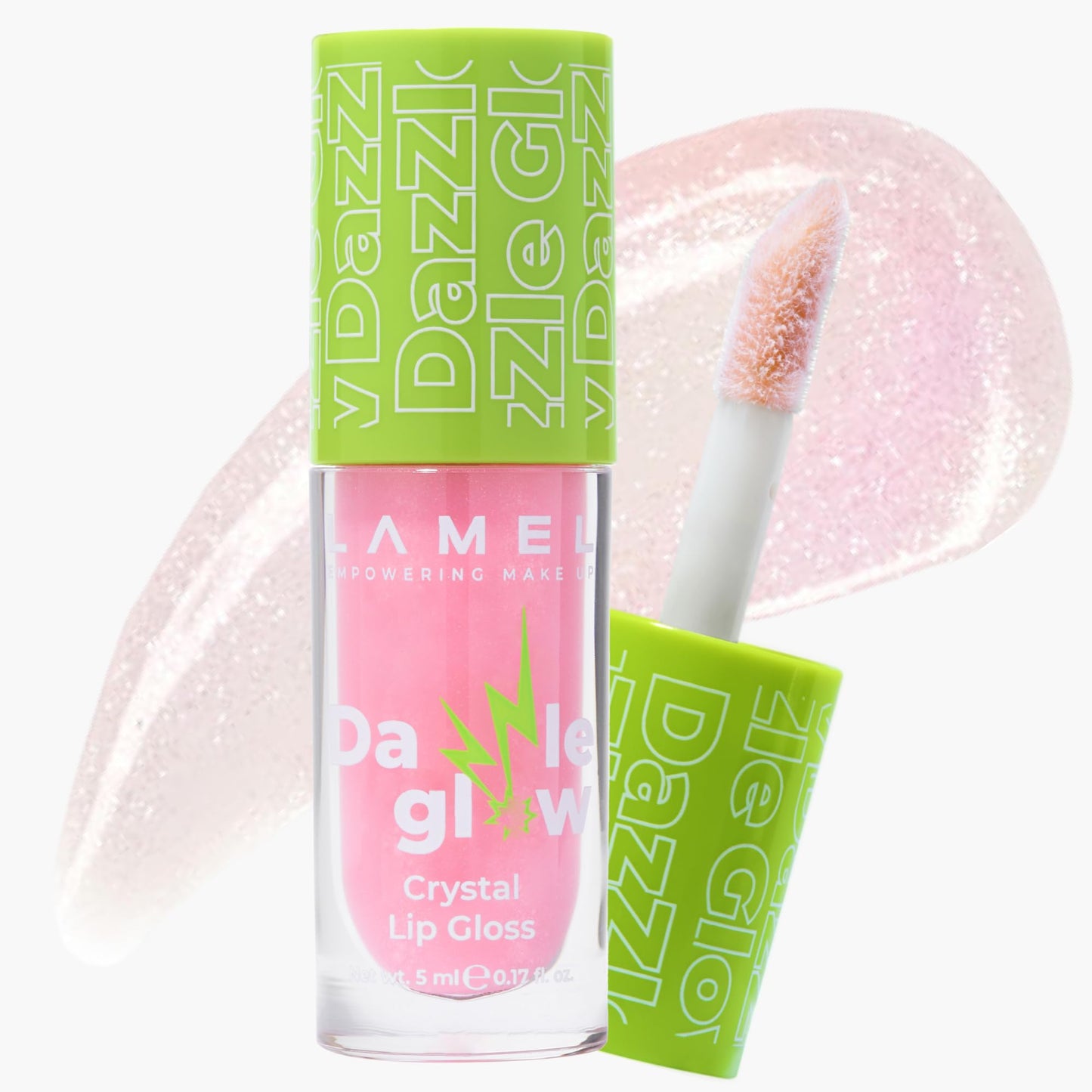 Lamel Dazzle Glow Crystal Clear Lip Gloss - Hydrating Lip Gloss - Non Sticky Lip Gloss - Colored Lip Gloss - Lip Gloss Color - Mini Lip Gloss - Moisturizing Lip Gloss - №401 Blossom