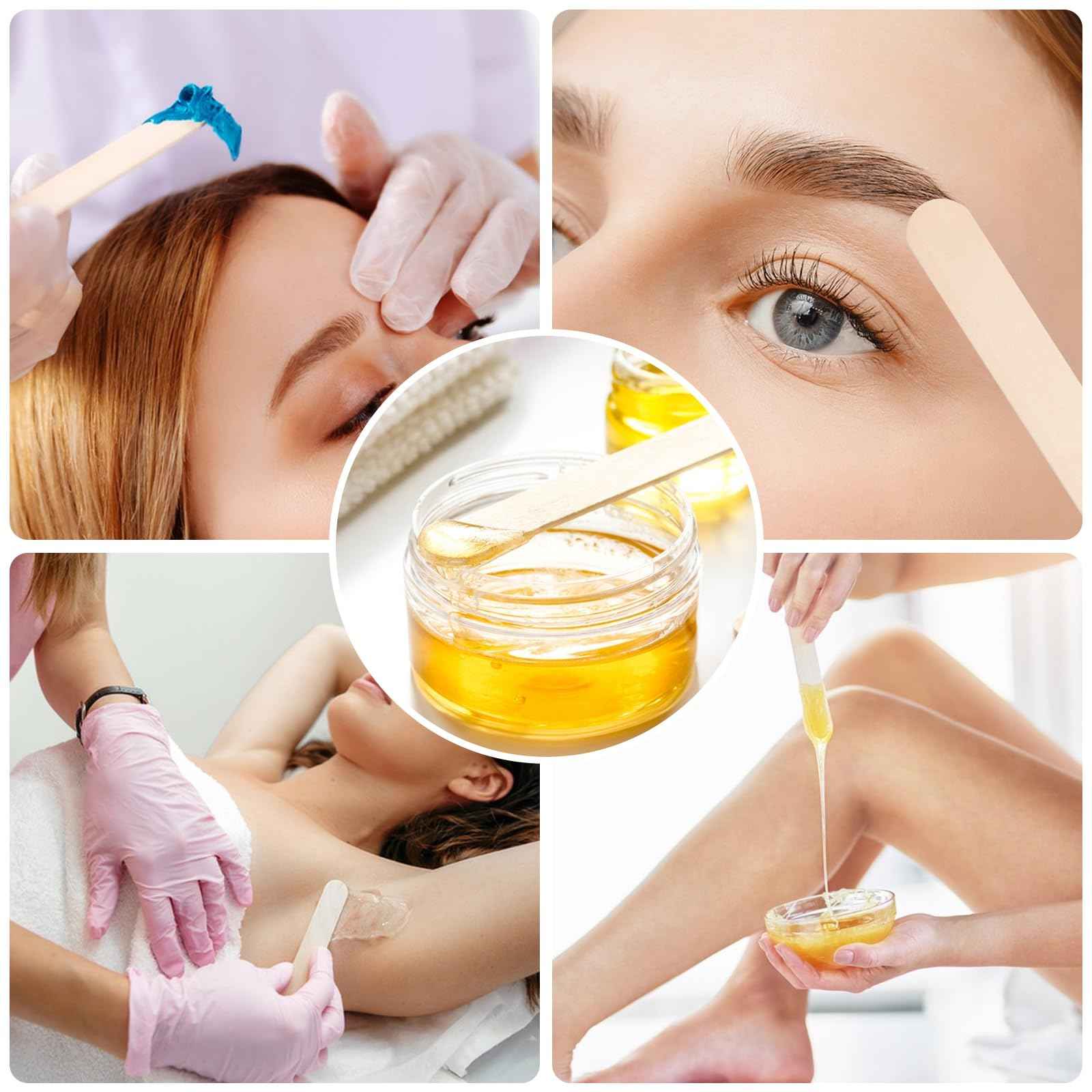 WoBiogHo 1500 Pcs Wooden Wax Sticks 6-Inch Jumbo Wood Waxing Stick Wax Spatulas Applicator Multi-Purpose Wood Popsicle Craft Sticks for Body Hair Removal, Tongue Depressors and Craft Projects