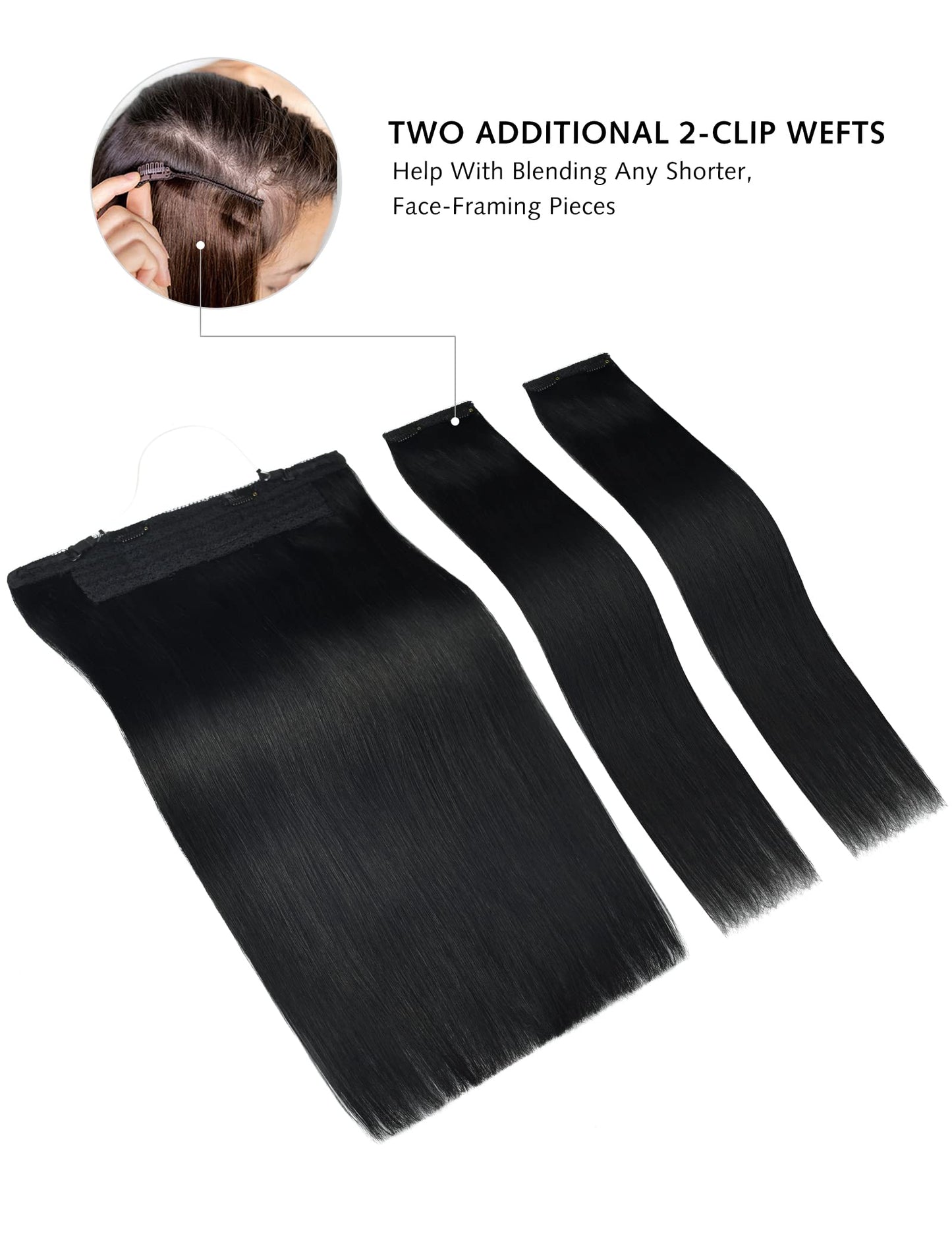 Yamel Hair Extensions Real Human Hair Two Clip In Face-framing Hairpiece Secret Invisible Wire Human Hair Extensions