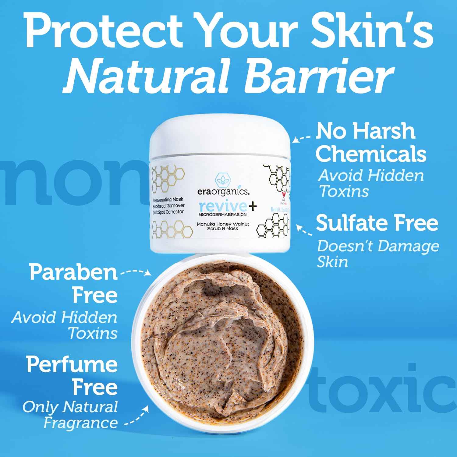 Manuka Honey Exfoliating Face Scrub – Gentle Microdermabrasion Face Exfoliator to Help Smooth, Soften & Balance with Moisturizing Organic Superfoods 4oz