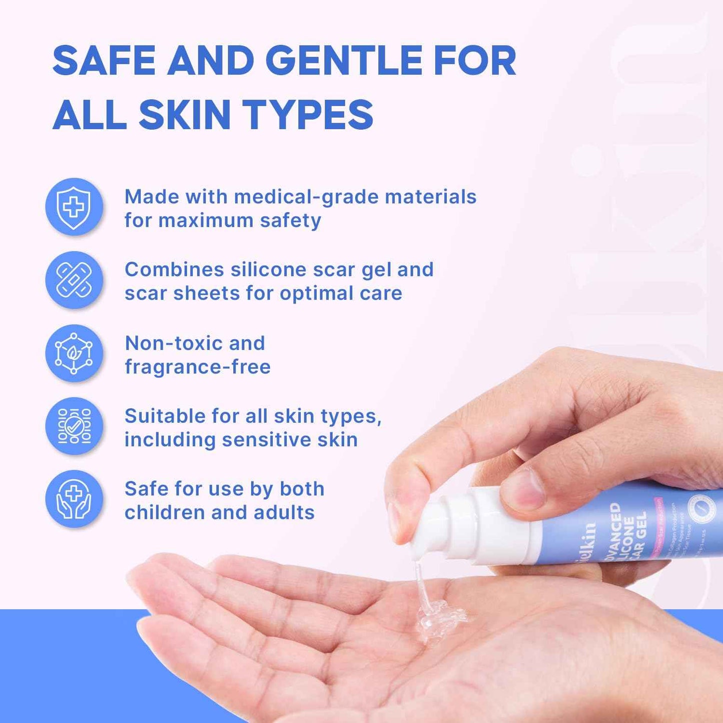 Medical Grade Silicone Scar Gel: Old and New Scars Removal Cream - Intensive Fade Surgical & C-Section Scars, Stretch & Acne Marks, Injury, Burns, Keloids, 30g, 2 Scar Sheets