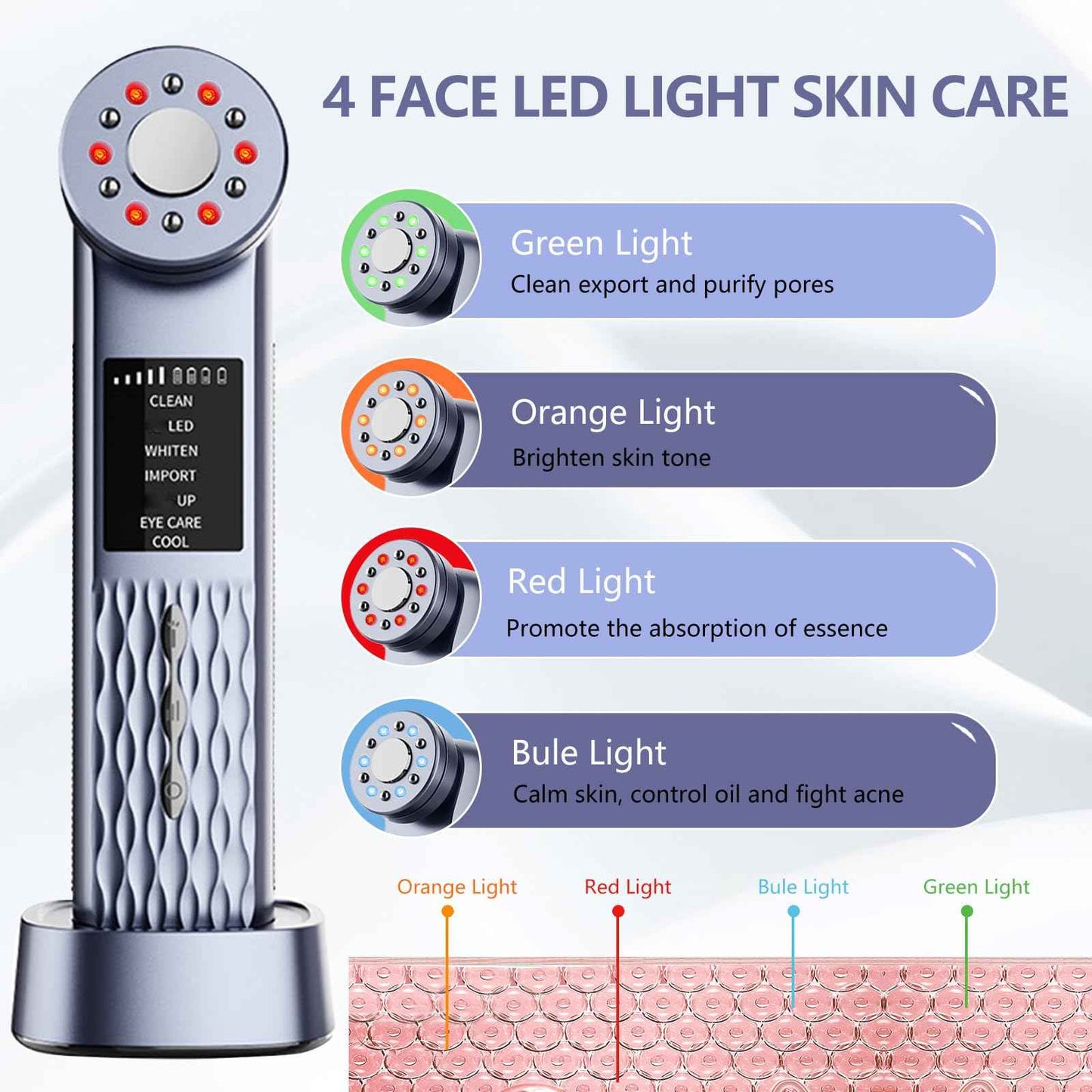MASIKE Facial Massager for Face, Portable Electric Face Massager 7 in 1 Red Light Therapy Beauty Device Tool for Skin Care at Home