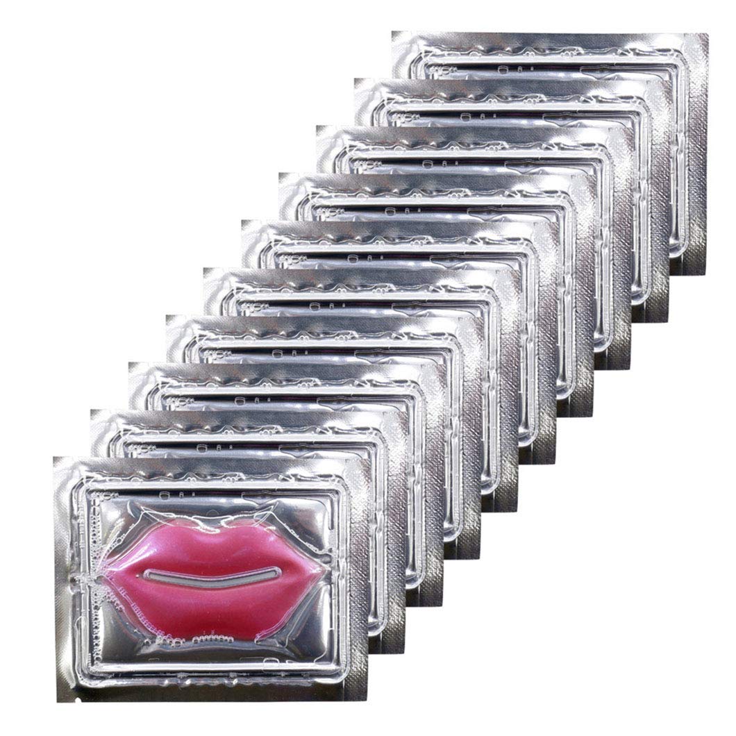 Ruzzut 30PCS Collagen Lip Mask,Crystal Moisturizing Lip Mask Sheet Lip Patches for Dry Lips & Anti-Chapped, Lip Care Pads, Plumping Your Lip, Rose Pink