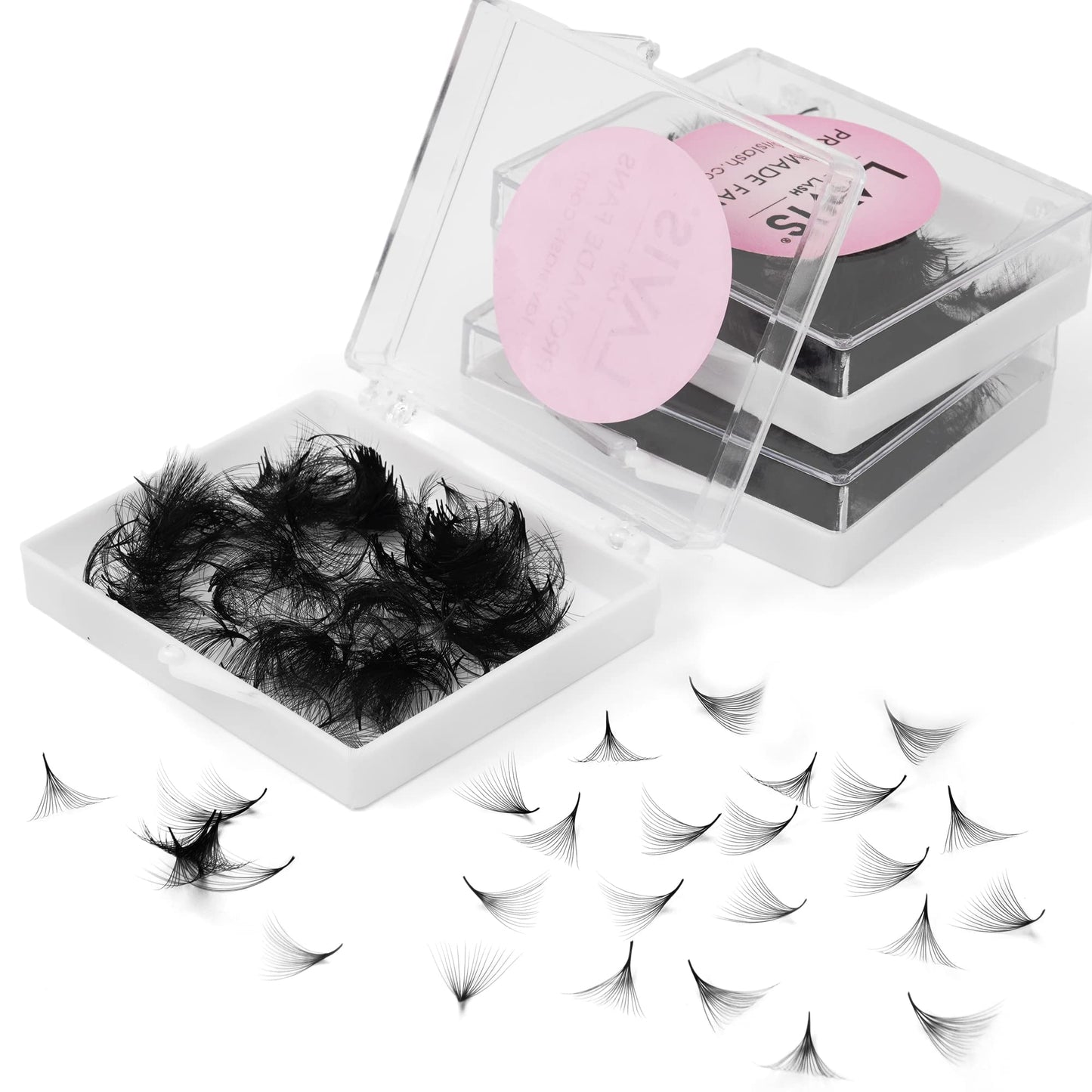 LAVISLASH 500 Promade Fans Eyelash Extension | Handmade Loose Volume Lash | Mutiple Options 3D-8D/10D/12D/14D/16D Fans | 0.03/0.05/0.07mm Thickness | C/CC/D Curl | 8-16mm Length(16D-0.03-CC-15mm)