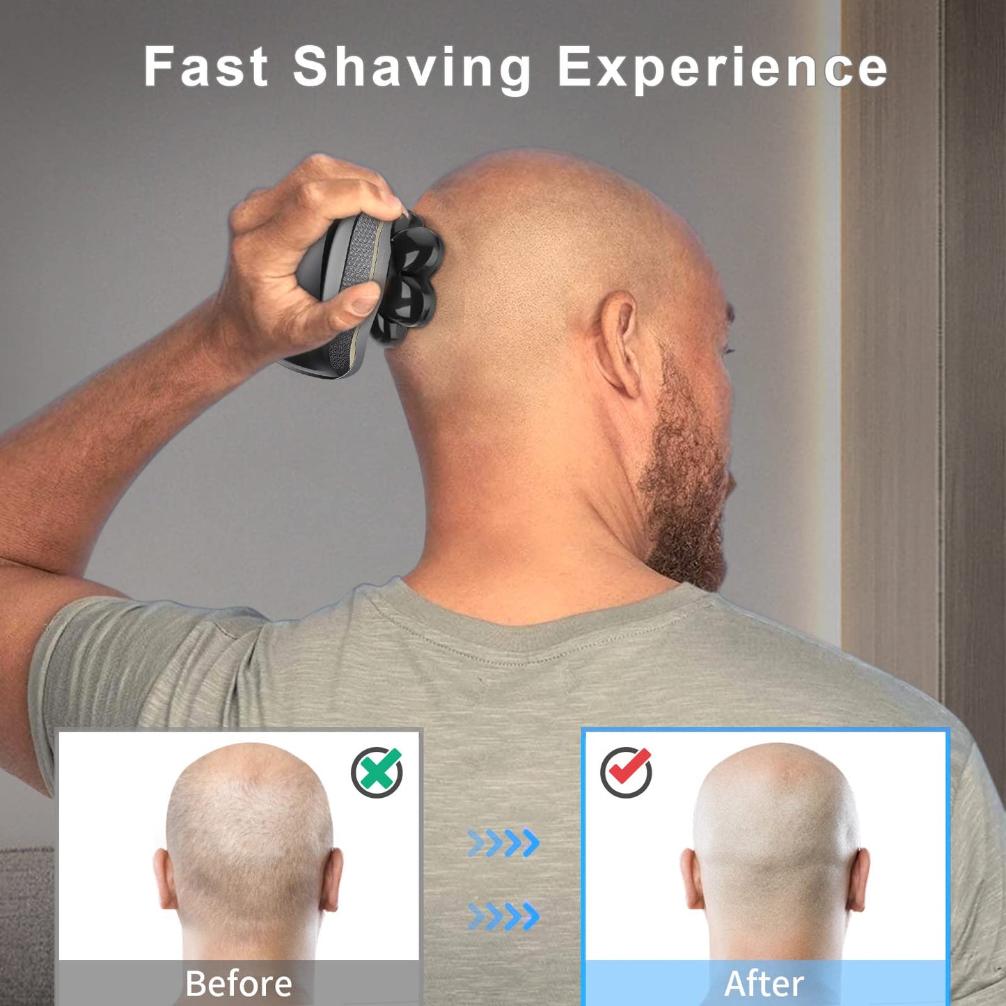 Head Shavers for Bald Men,Head Razors for Bald Men,Bald Head Shavers for Men, Electric Razor for Men，Electric shavers for Men (7silver)