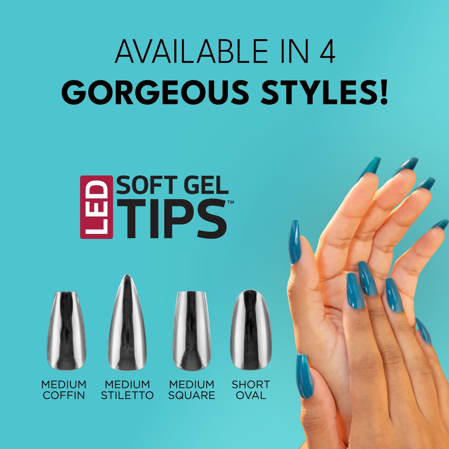 Red Carpet Manicure Soft Gel Tips & Accessories (LED Soft Gel Tips - Medium Coffin)