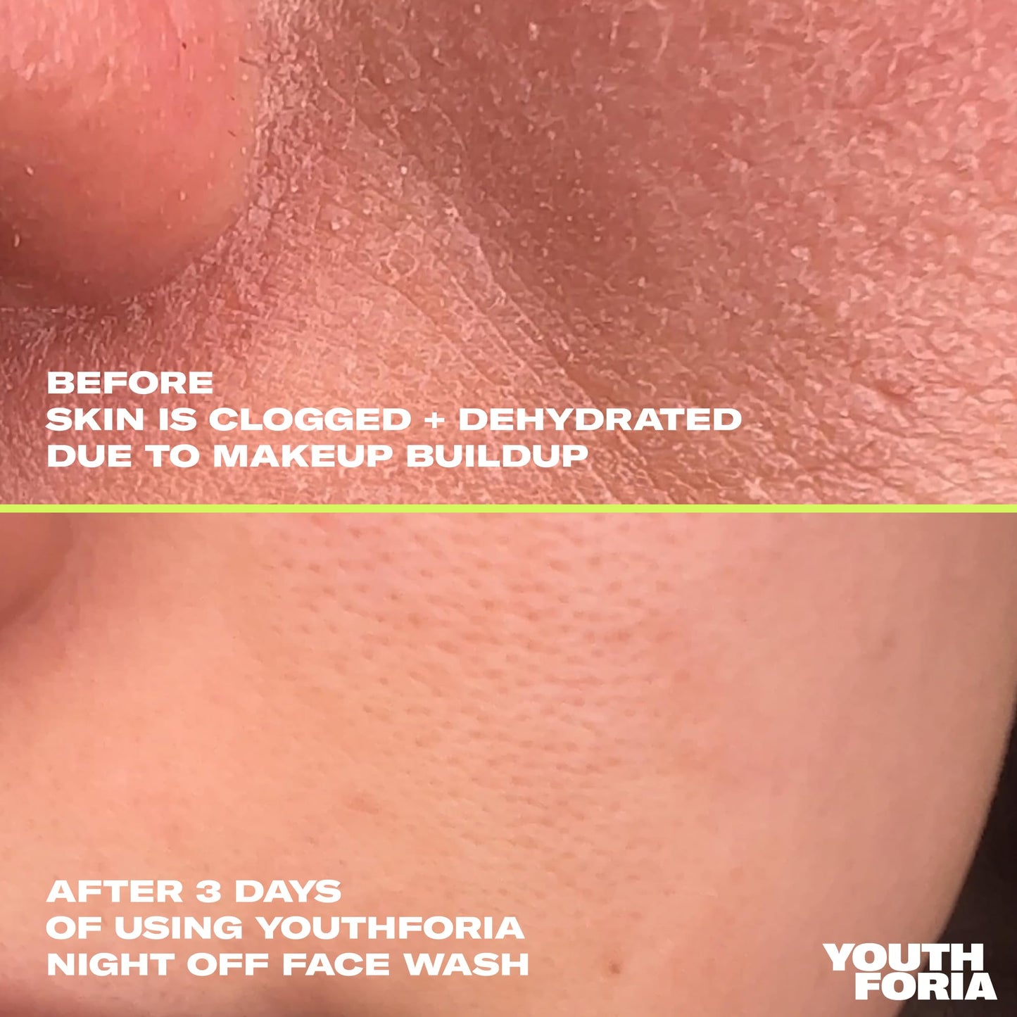 Youthforia Night Off Face Wash, Gentle Cleanser for Soft, Clear Skin, Green Tea Leaves Exfoliate for Effective Makeup Removal, Vegan & Cruelty-Free