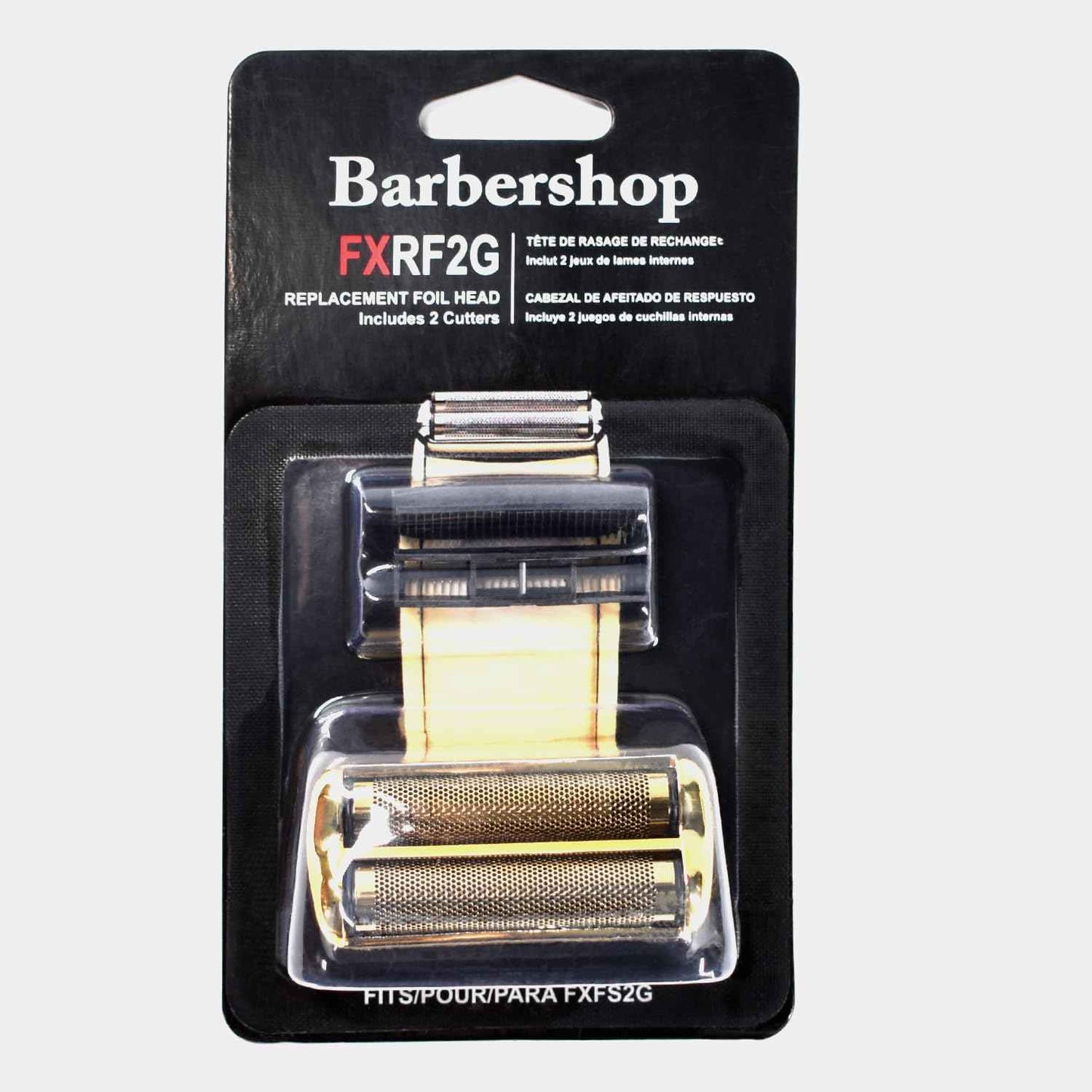 2PCS Replacement Foil and Cutters for BaBylissPRO Barberology Electric Shaver, Double Foil Shaver Replacement Head Compatible with BaBylissPRO FXFS2 Shaver (Gold)