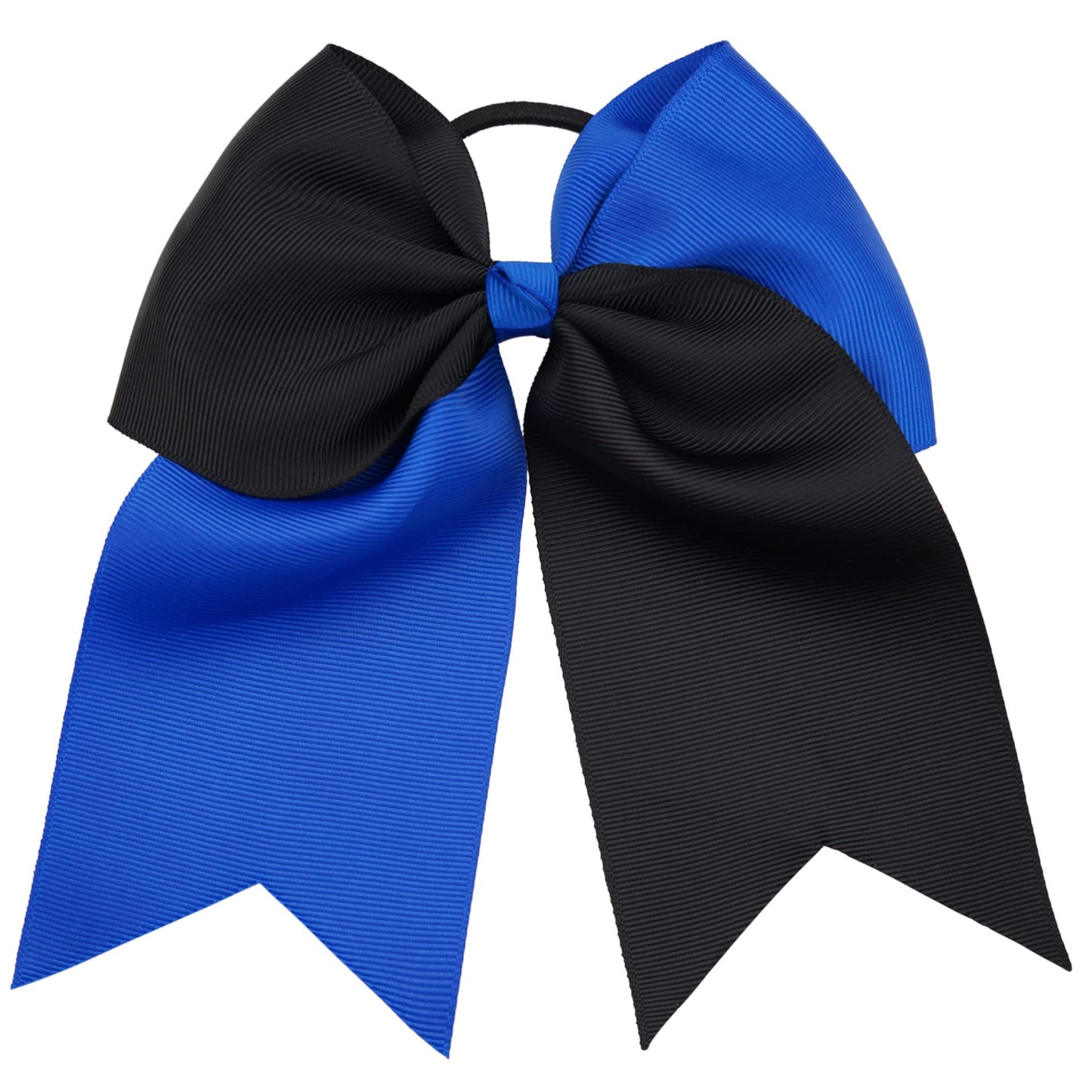 ZOONAI Women Teen Girls 7.5 Inch Cheer Bows (Navy+White, Large) - Hair Tie Accessories Big Hair Bow Ponytail Holder - Perfect for Everyday Wear and Ideal Gift for Women of All Ages