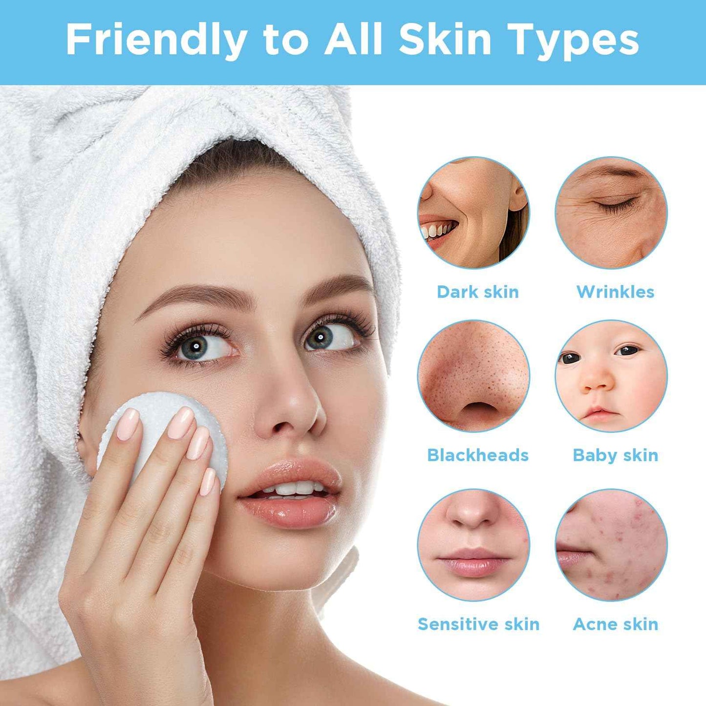 300 Count Compressed Facial Sponges Disposable Exfoliating Pads Face Cleansing Sponges Professional Cosmetic Makeup Spa Spong for Facial Cleansing, Exfoliating, Makeup Removal