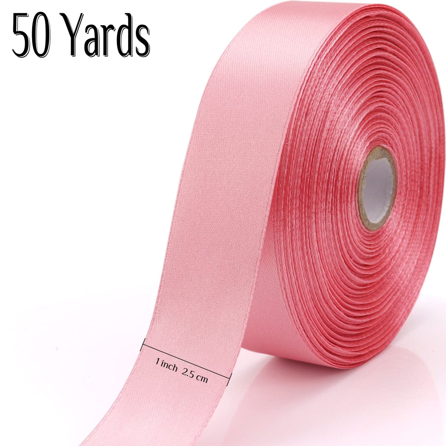 Nsilu 1 inch, Rose Gold Ribbon for Gift Wrapping 50 Yards Perfect Wedding Party Wreath Sewing DIY Hair Accessories Decoration Floral Hair Balloons Other Projects