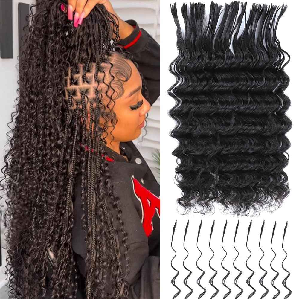 Ssawhair Pre-Divided Deep Wave Bulk Human Hair For Boho Braids Double Drawn Curly Virgin Human Hair Bulk For Braiding Hair Extensions 18Inch 50g 160Roots