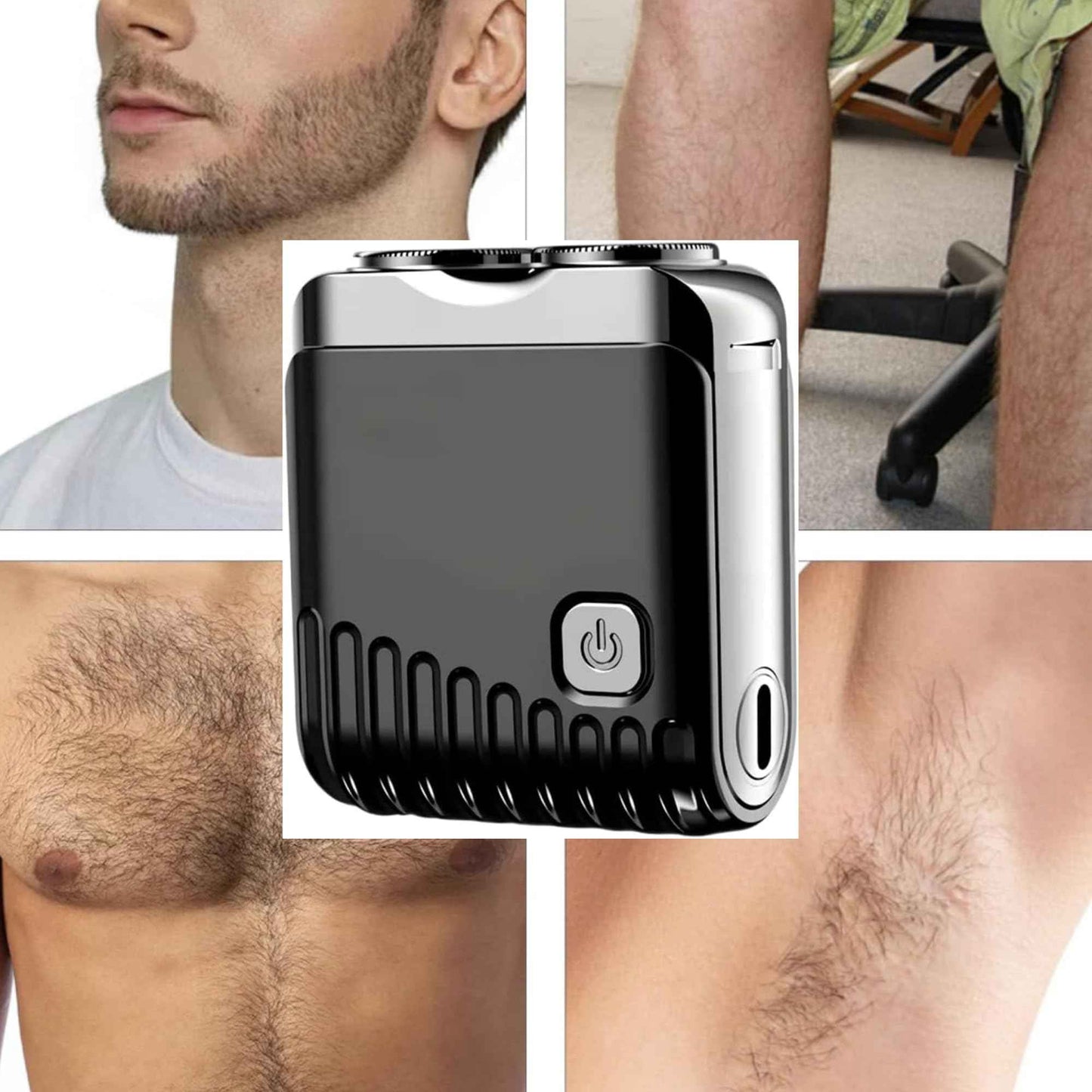 Mini Electric Shaver, Portable Beard Shaver, Dual Head Waterproof Electric Mini Razor Portable Electrics Shavers, Pocket Size Washable Razor, One-Button Operate and Long Lasting for Home Travel