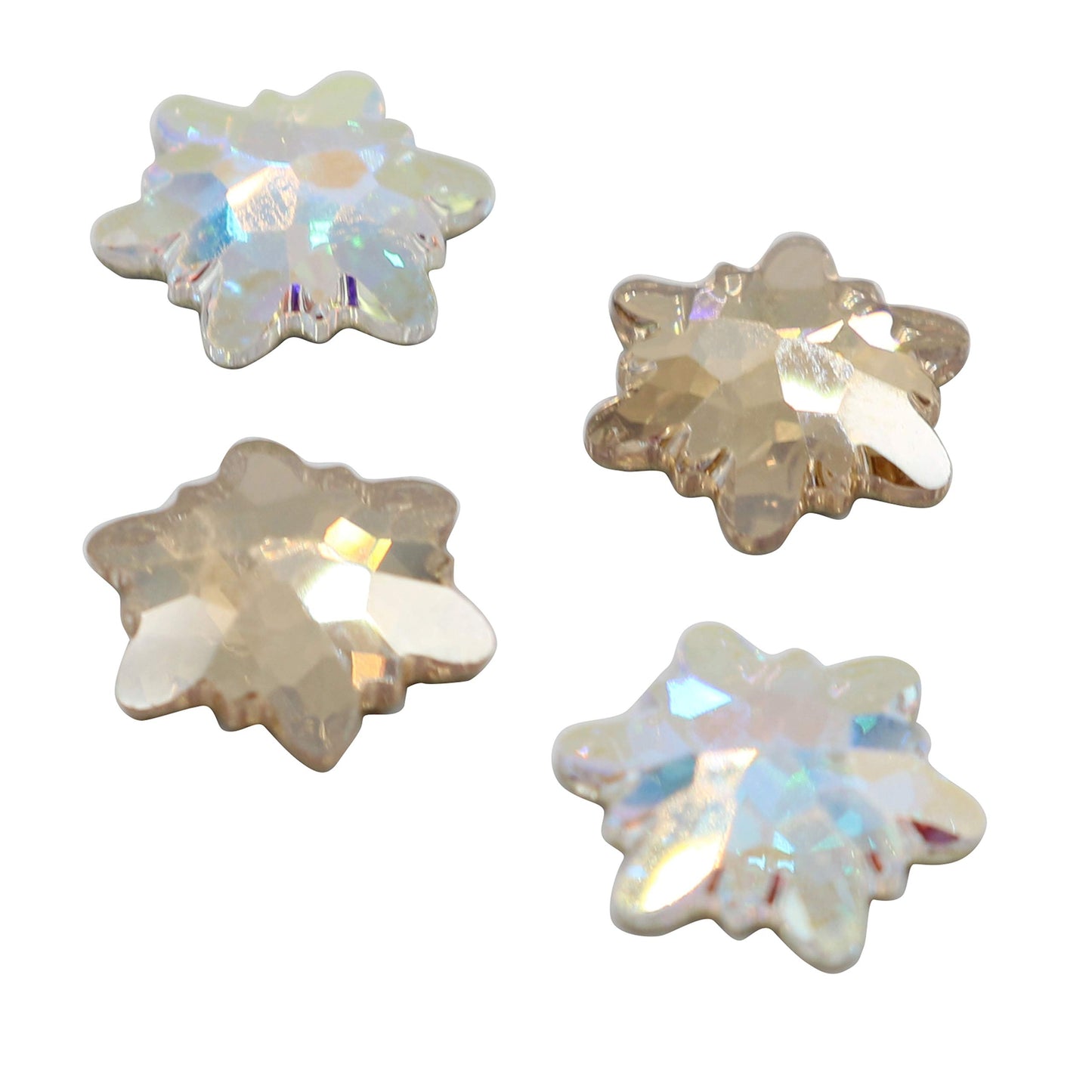 Swarovski 2753 Edelweiss Flatbacks Crystals Nail Art Rhinestones, 2 Colors (Crystal AB and Crystal Golden Shadow) - 4 Pieces
