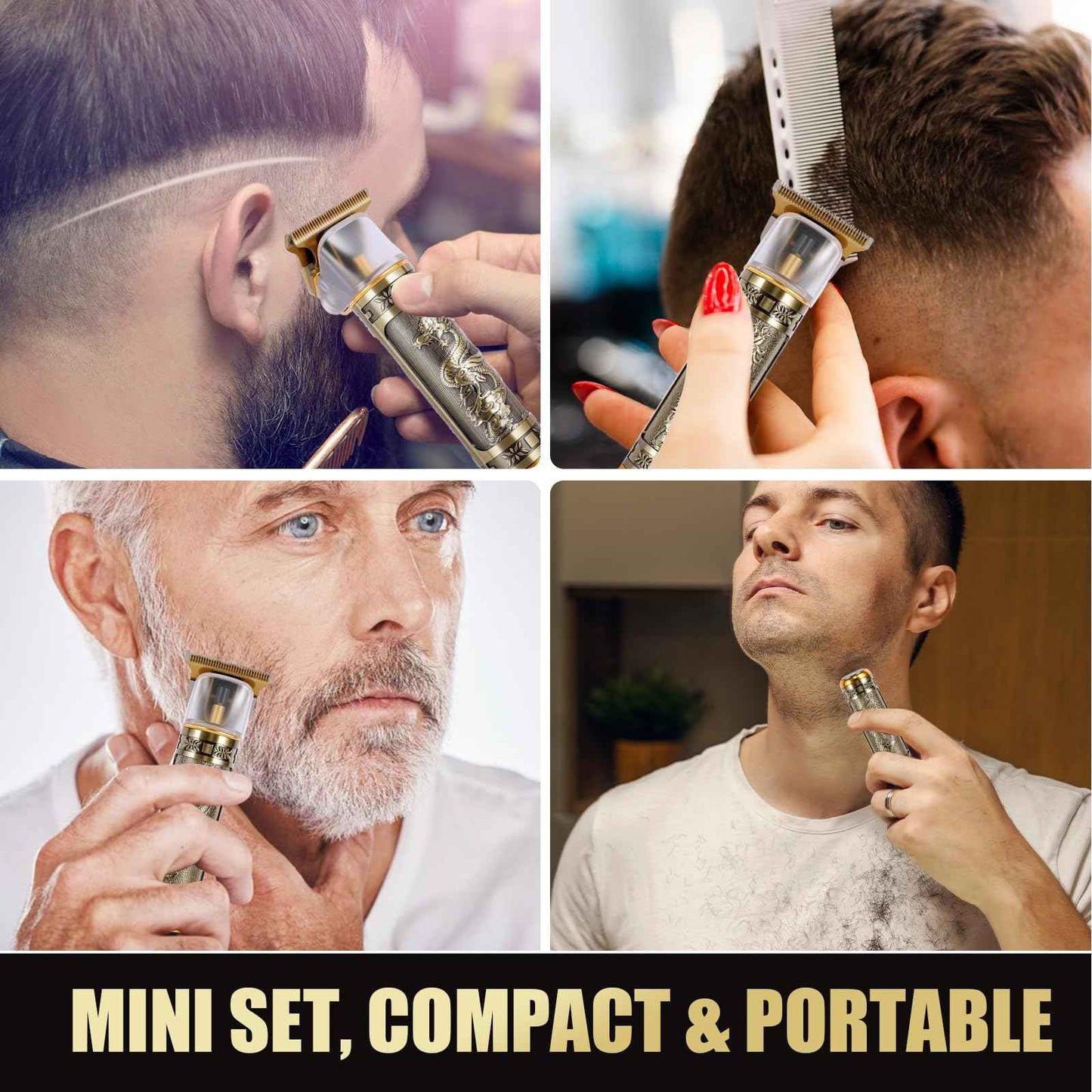 WMZR Men's Hair Clipper Set, T-Shaped Sideburn Trimmers, Electric Shavers, Cordless Hair Clippers and Shaver Sets