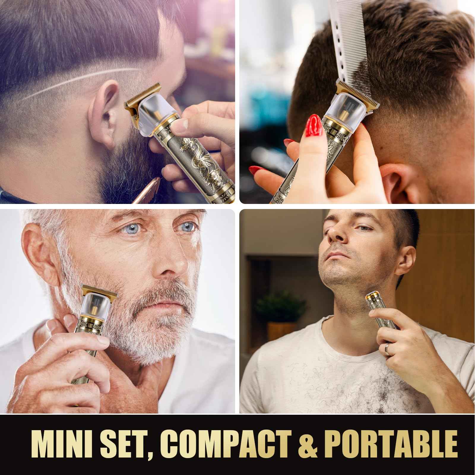WMZR Men's Hair Clipper Set, T-Shaped Sideburn Trimmers, Electric Shavers, Cordless Hair Clippers and Shaver Sets