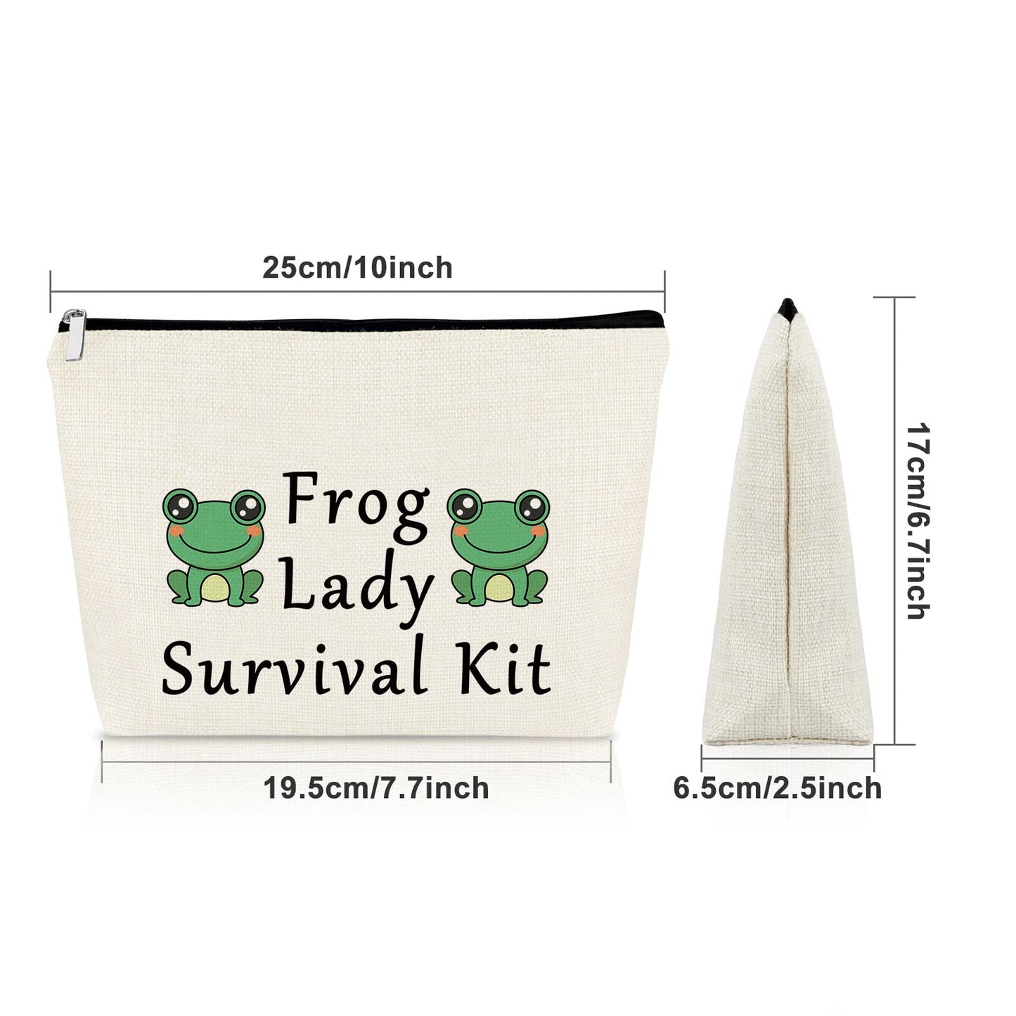 Sazuwu Frog Lady Gifts Frog Lover Gifts for Girl Makeup Bag Animal Lover Gift Birthday Gifts for Friend Female Cosmetic Bag Friendship Gifts for Women Christmas Gifts for Her Travel Pouch