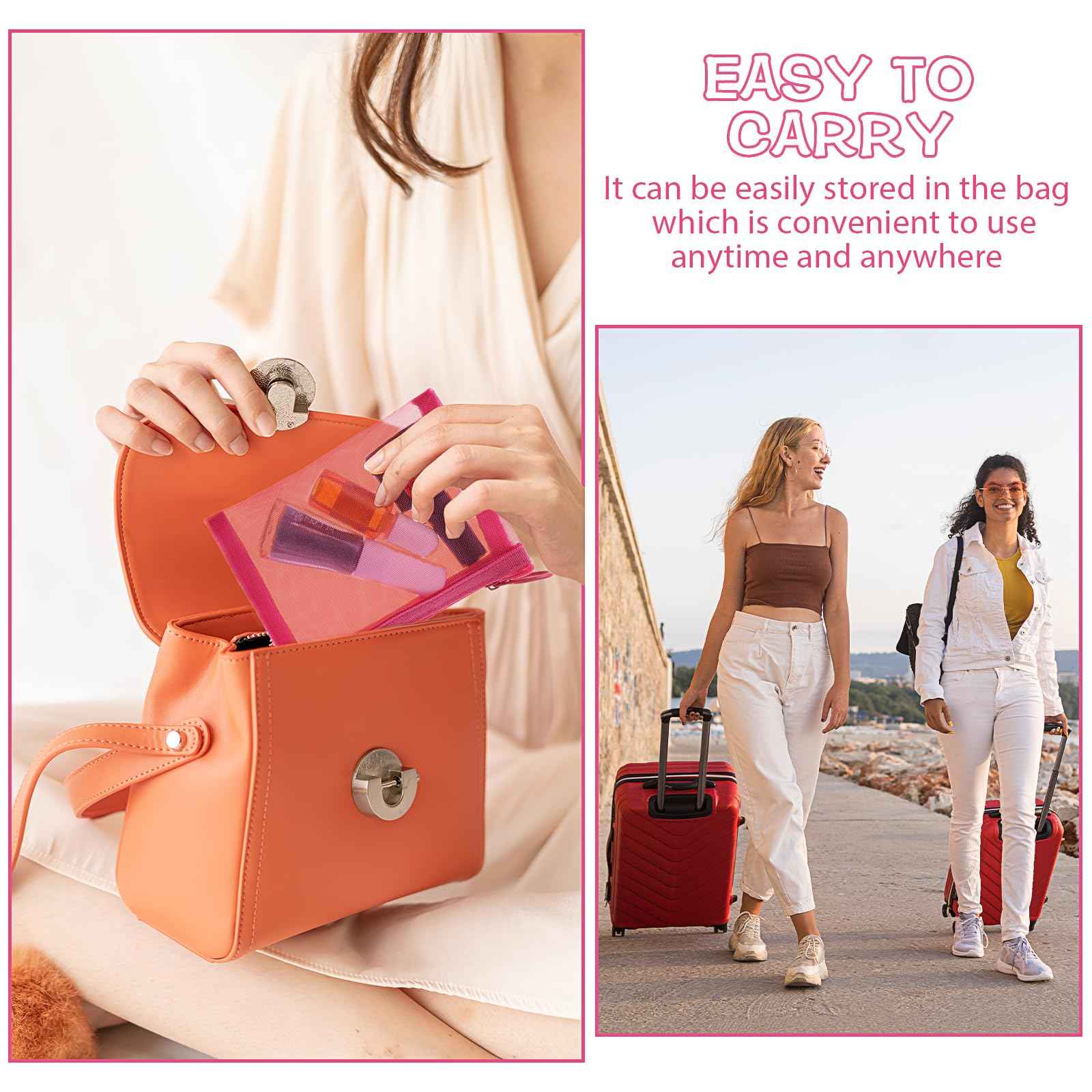 PEOVLVN 5 Pcs Mesh Zipper Pouch Bags, Small Makeup Bag for Purse Mini Zipper Mesh Bags Cosmetic Travel Toiletry Bag for Daily Toiletries Office Supplies & Cosmetics Travel Accessories