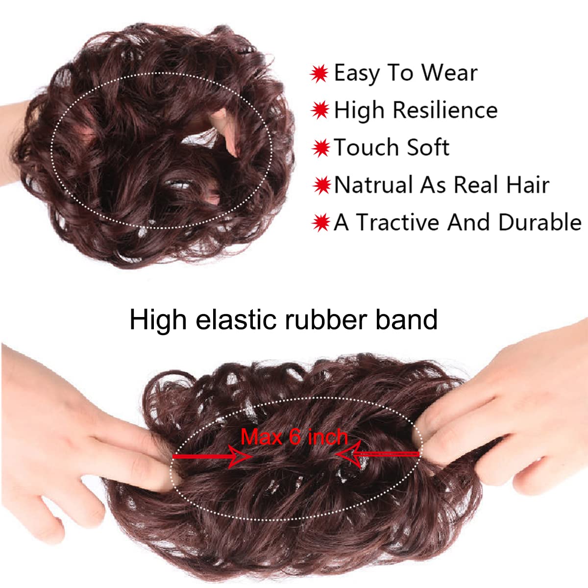 Kediciz Messy Bun Hair Piece, 1PCS Fake Hair Buns Scrunchies Extensions Synthetic 30g Updo Hairpieces Curly Wavy Chignon Ponytail for Women Girls Kids Yellow