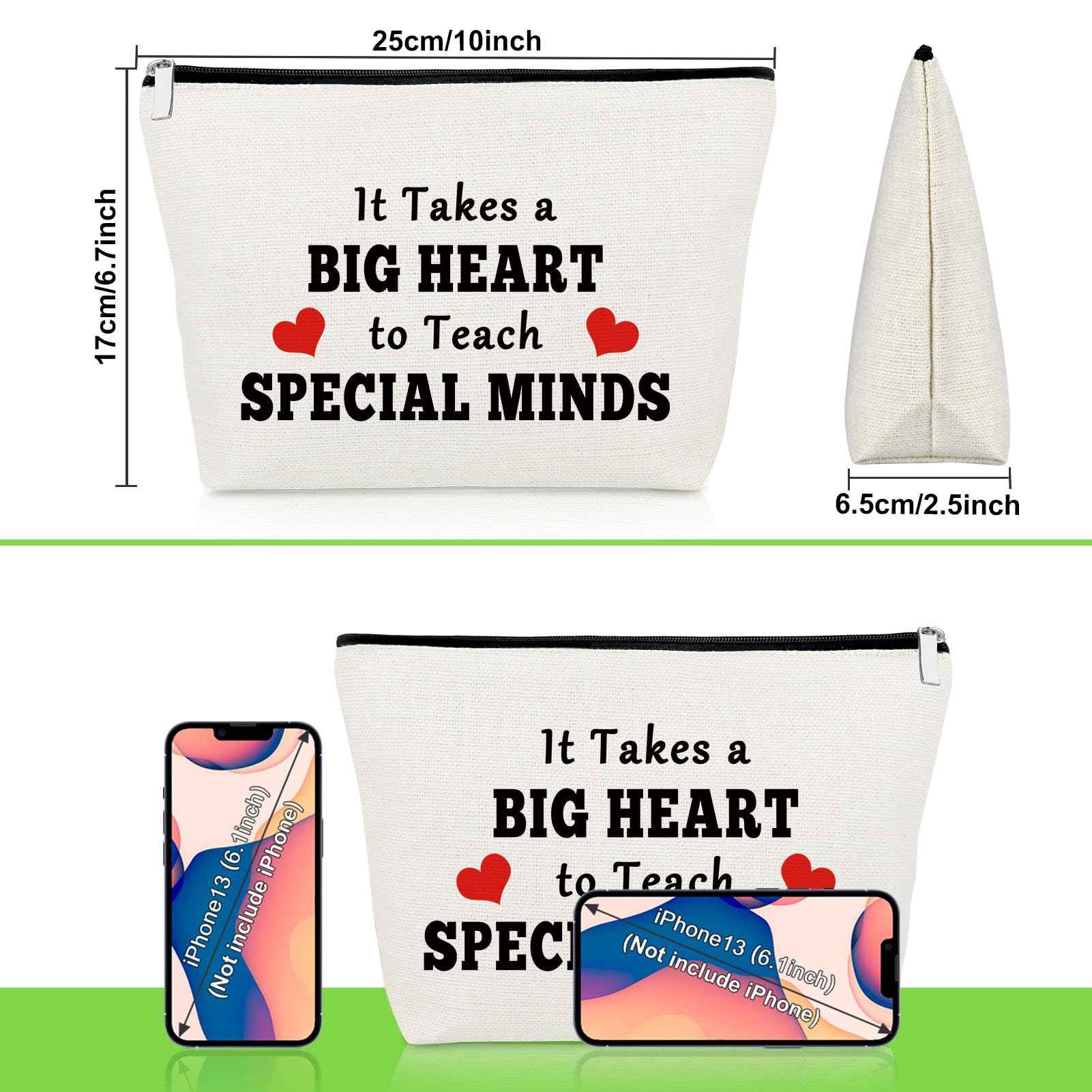 Gevody Special Ed Teacher Appreciation Gifts Special Education Cosmetic Bag Thank You Gifts for Asl Disabler Sped Autism Teacher Coworker Makeup Bag Teaching Cosmetic Pouch Christmas Birthday Present