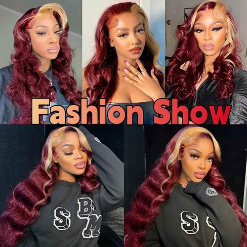 Blonde Bundles Human Hair Highlight Body Wave Bundle 18 20 22 Inch Same Length Peruvian Virgin 2 Tone 613 Mixed With 99J Bundles Red Hair Extensions