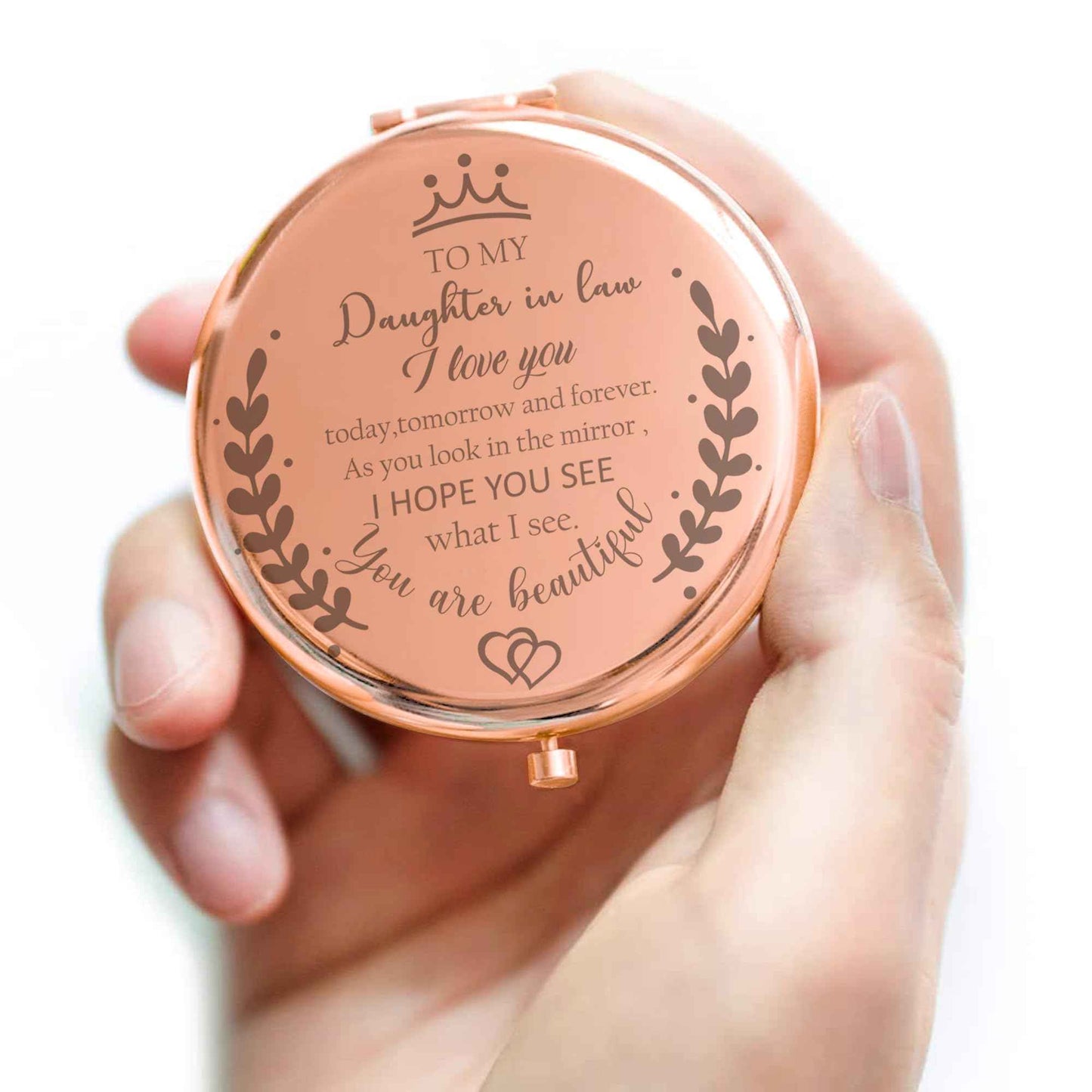 Soulpetals Daughter in Law Gifts Compact Mirror for Daughter in Law Gifts from Mother in Law for Wedding Day Birthday Christmas