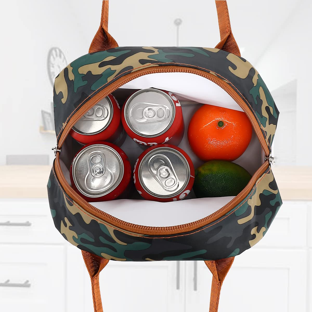 FlowFly Lunch Bag Tote Bag Lunch Organizer Lunch Holder Insulated Lunch Cooler Bag for Women/Men,Camo