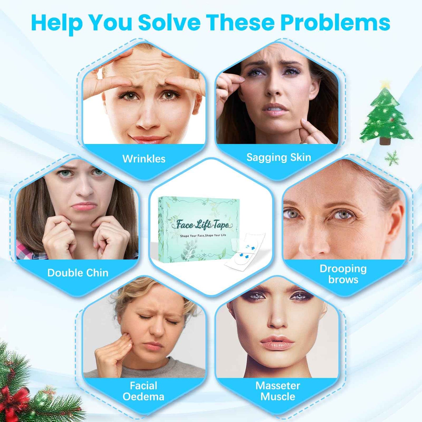 Face Lift Tape, Facelift Tape for Face Invisible, Neck Tape Lift Turkey Neck Skin Tape Facial Tapes for Lifting Loose Sagging Skin, Wrinkles, Jowls, Eyes, Cheek, Double Chin (1 Count (Pack of 200))