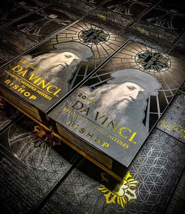 Bishop Tattoo Da Vinci V2 Cartridges - Bugpin - 10 Gage With 03 Pins - Round Liner Long - 20 Cartridges