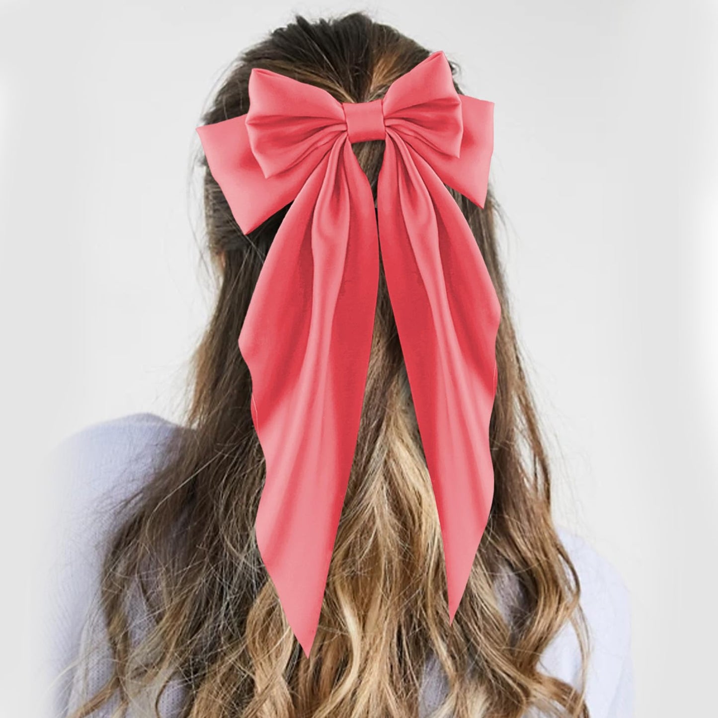 Canitor Hair Bows for Women Silky Satin Hair Ribbon with Hair Barrettes Clip Large Coquette Bows Preppy Teen Girl Gifts Trendy Stuff Cute Hair Accessories for the Thanksgiving Day