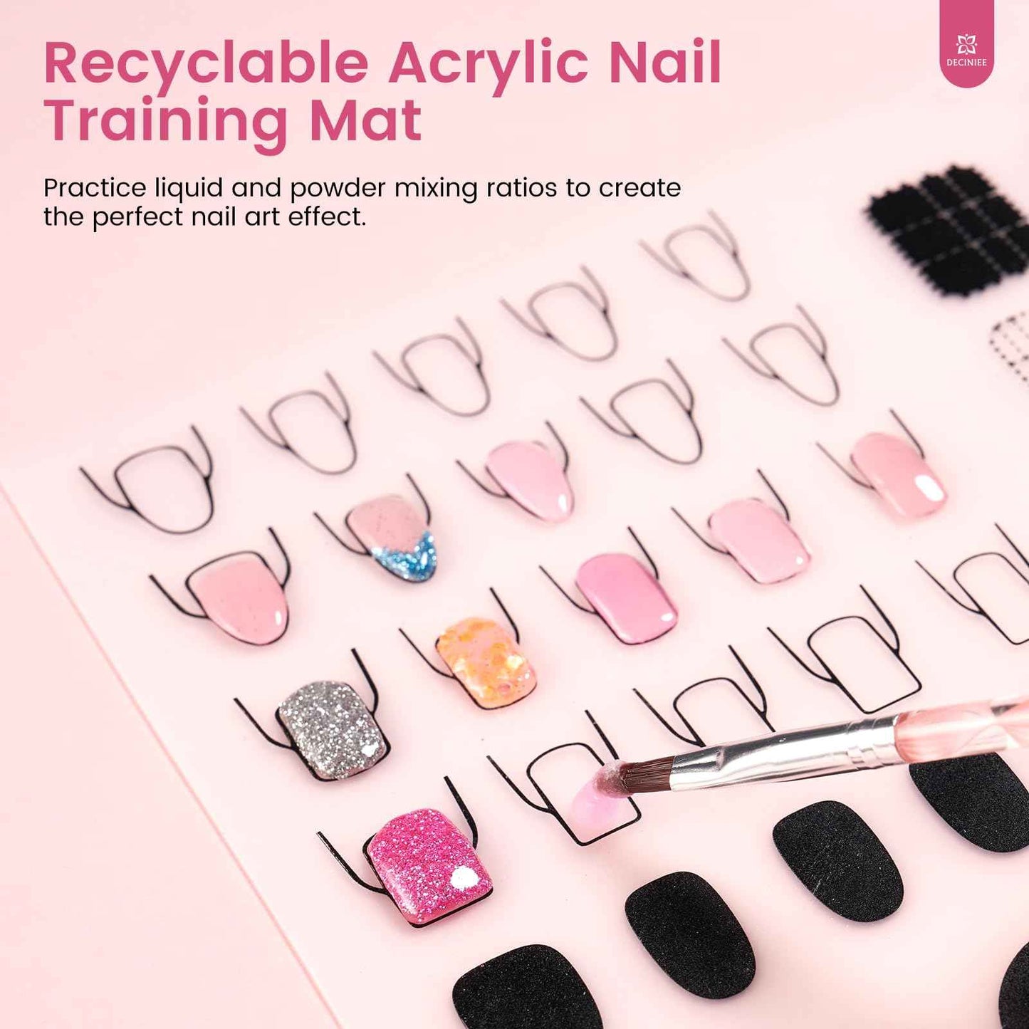 Practice Hand for Acrylic Nails Kit: Silicone Hand for Nail Practice with Nail Kit for Beginners - Bendable Training Fake Hand Manicure Acrylic Powder Set for Salon Home