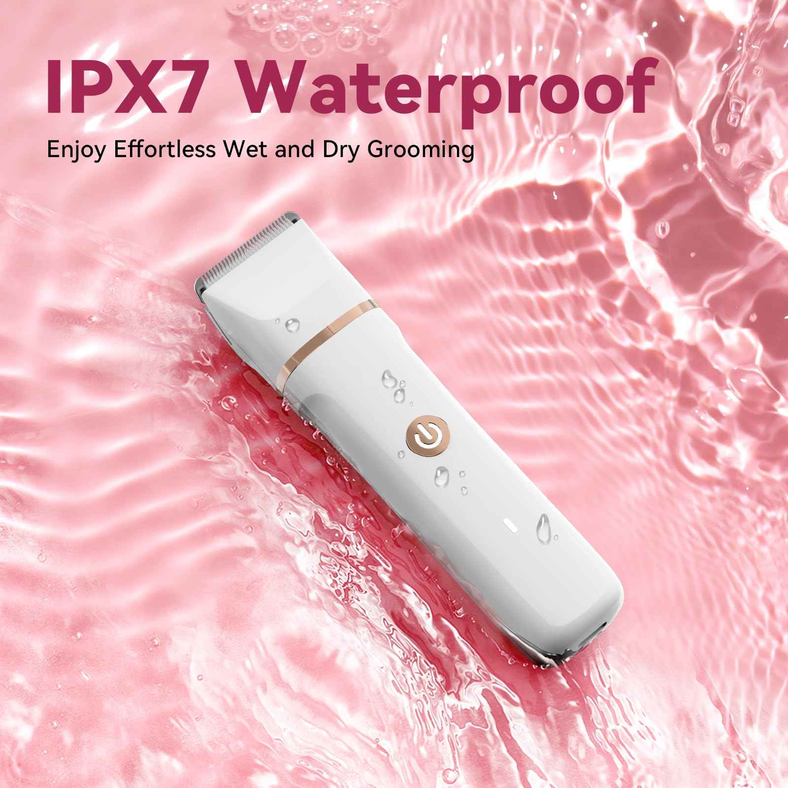 Electric Bikini Trimmer for Women - 4 in 1 Electric Razors for Women, Waterproof Pubic Hair Trimmers and Facial Hair Remover, Replaceable Shaver & Nose Hair Trimmer, Rechargeable Women's Grooming Kit