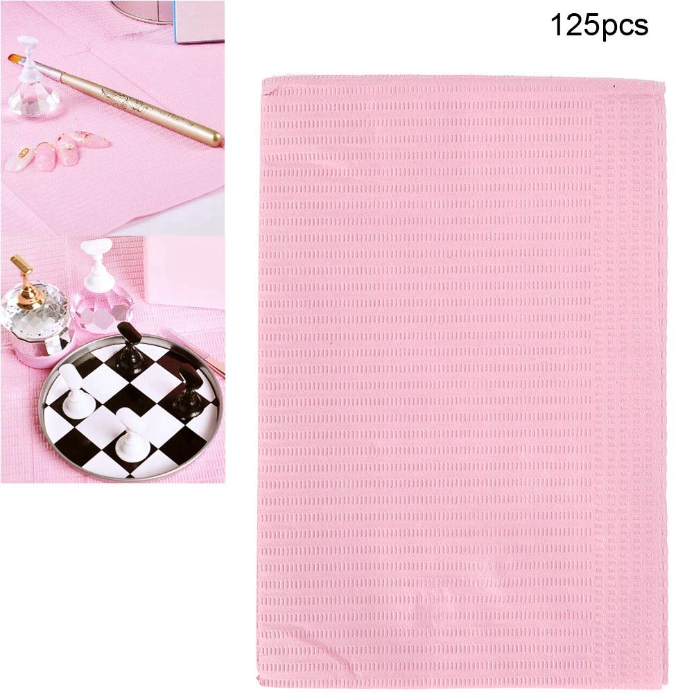Salon Disposable Table Pad Protector Nail Art Table Mat, 125pcs Table Mat Waterproof Manicure Hand Rest Cushion Paper Table Mat Pad for Salon Practice Mat Placemat for Manicure Tattoo Ink Dye Practice