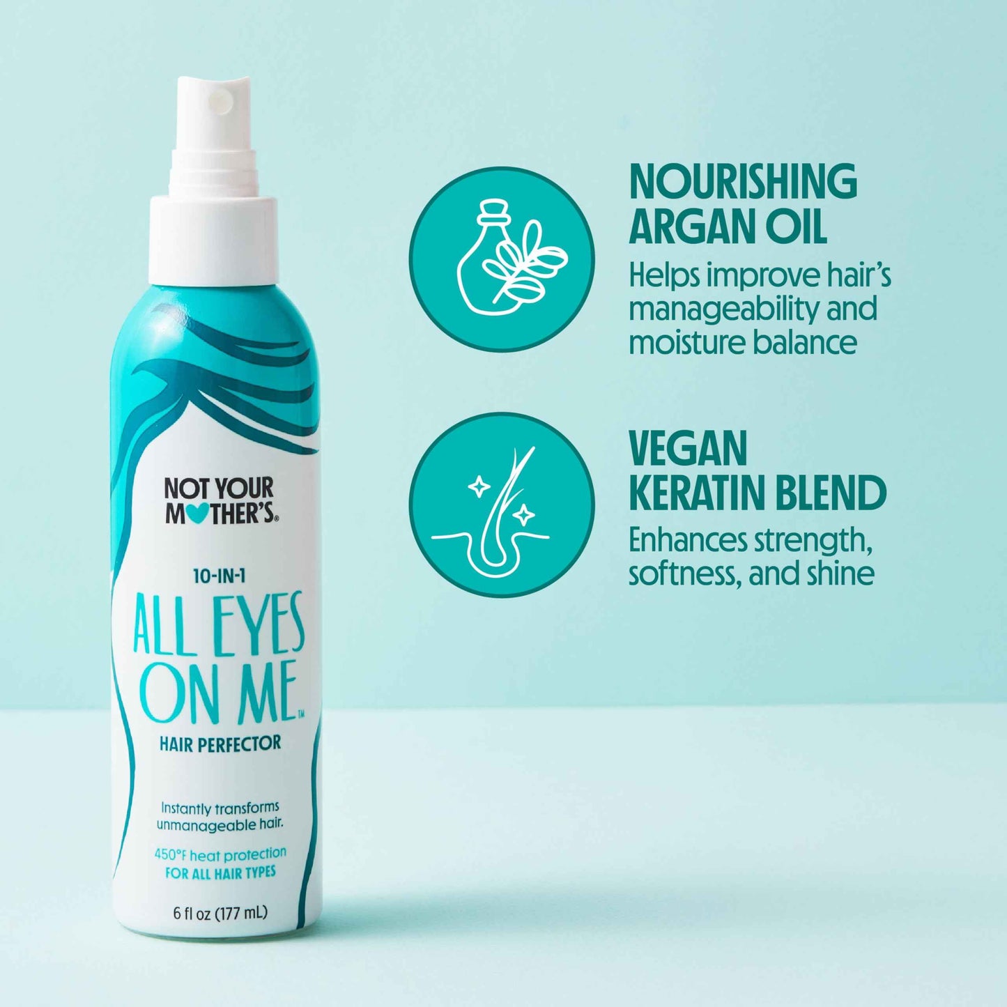 Not Your Mother's All Eyes On Me 10-in-1 Hair Perfector (3-Pack) - 6 fl oz - Heat Protectant for Hair - Moisturizing Detangler Spray and Frizz Control