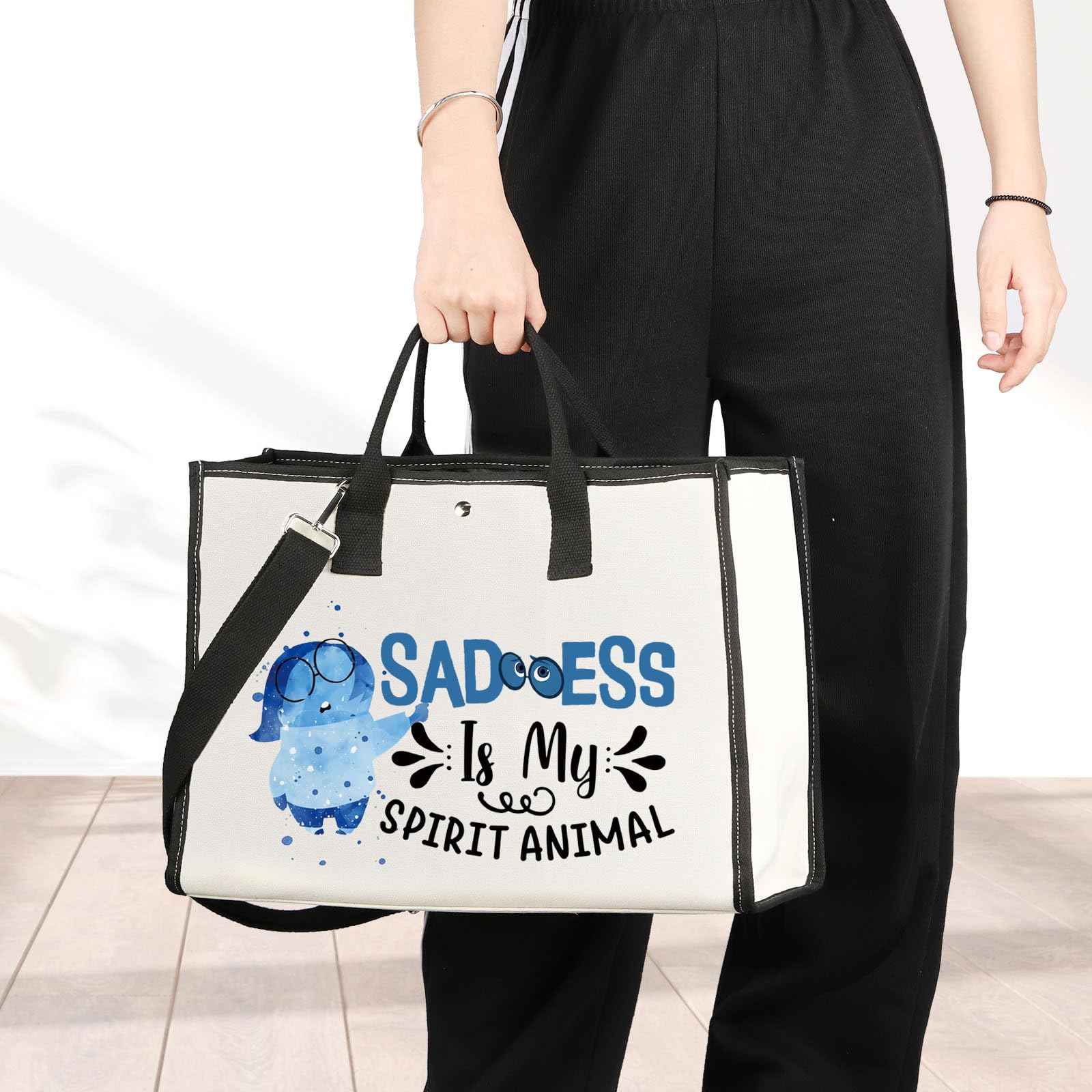 JNIAP Emotion Movie Makeup Bag Cartoon Movie Gifts Cartoon Lover Gifts Emotions Feeling Emotional Zipper Pouch(Sadnes Tote)