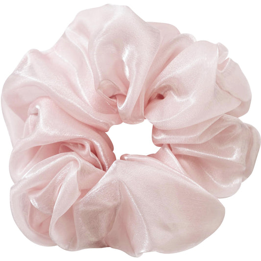 ACCGLORY Extra Large Hair Scrunchies, 7 Inches Pearls Scrunchies for Women Girls, Oversized Gauze Scrunchie Ties, Big Hair Accessories for all hair styles (Pink Satin Scrunchy)