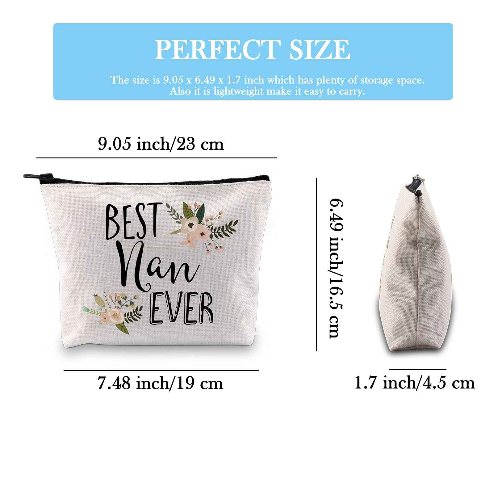 GJTIM Nan Gift for Grandma Makeup Bag Mother's Day Gifts Grandmother Birthday Gifts Best Nan Ever Cosmetic Bag Travel bag (Best Nan Ever Bag)