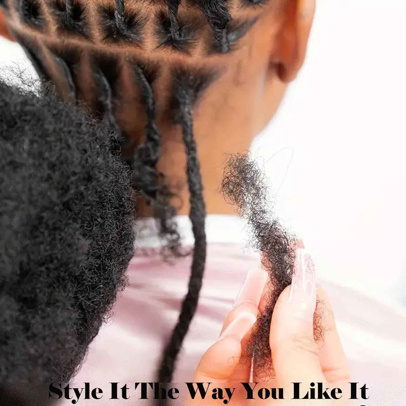 Afro Kinkys Bulk Human Hair for Dreadlock Extensions 12 Inches 30 Gram Natural Black Loc Repair Afro Kinky Braiding Human Hair for Locs (12 Inch 2 Bundles/Package)