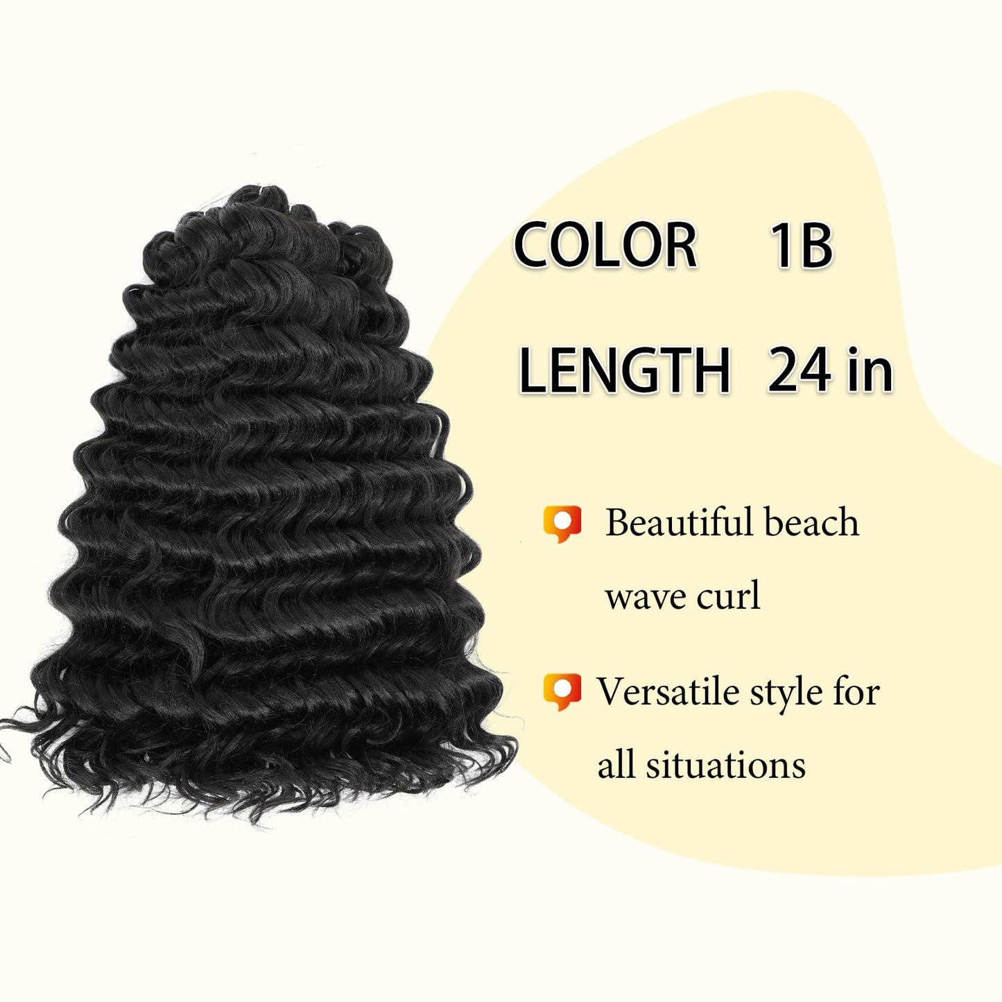 Ocean Wave Crochet Hair 20inch 7Packs, Deep Wave Braiding Hair Wavy Curly Braiding Hair for Black Women Deep Wave Crochet Hair Extensions 1B…