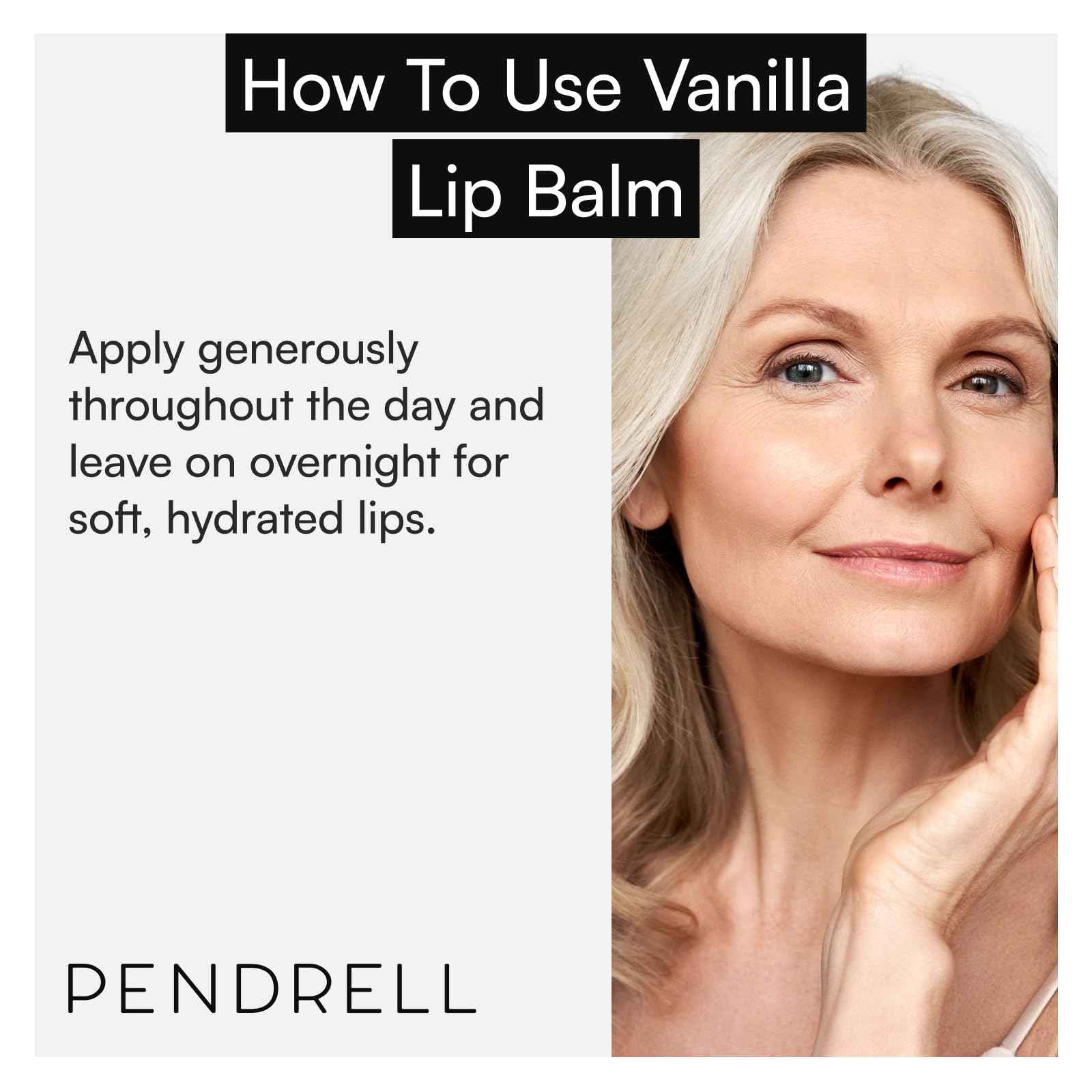 PENDRELL Lip Balm and Lip Mask (Vanilla) | Hydrating Lip Balm for Women with Hyaluronic Acid, Shea Butter & Vitamin E | 1 Oz (30g)
