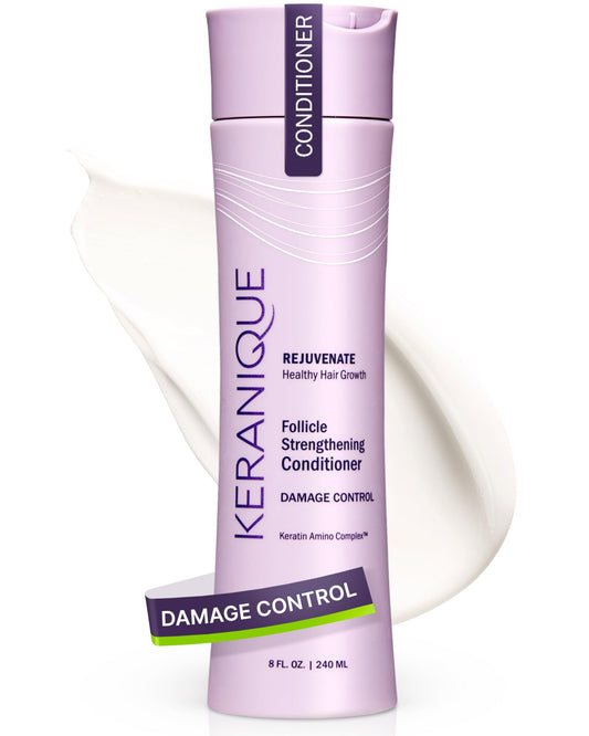 Keranique Deep Conditioner for Dry Damaged Hair - Extreme Damage Repairing Conditioner for Thinning, Frizzy Hair w/Keratin - Anti-Damage Hair Care for Women - Intense Repair for Hair Breakage