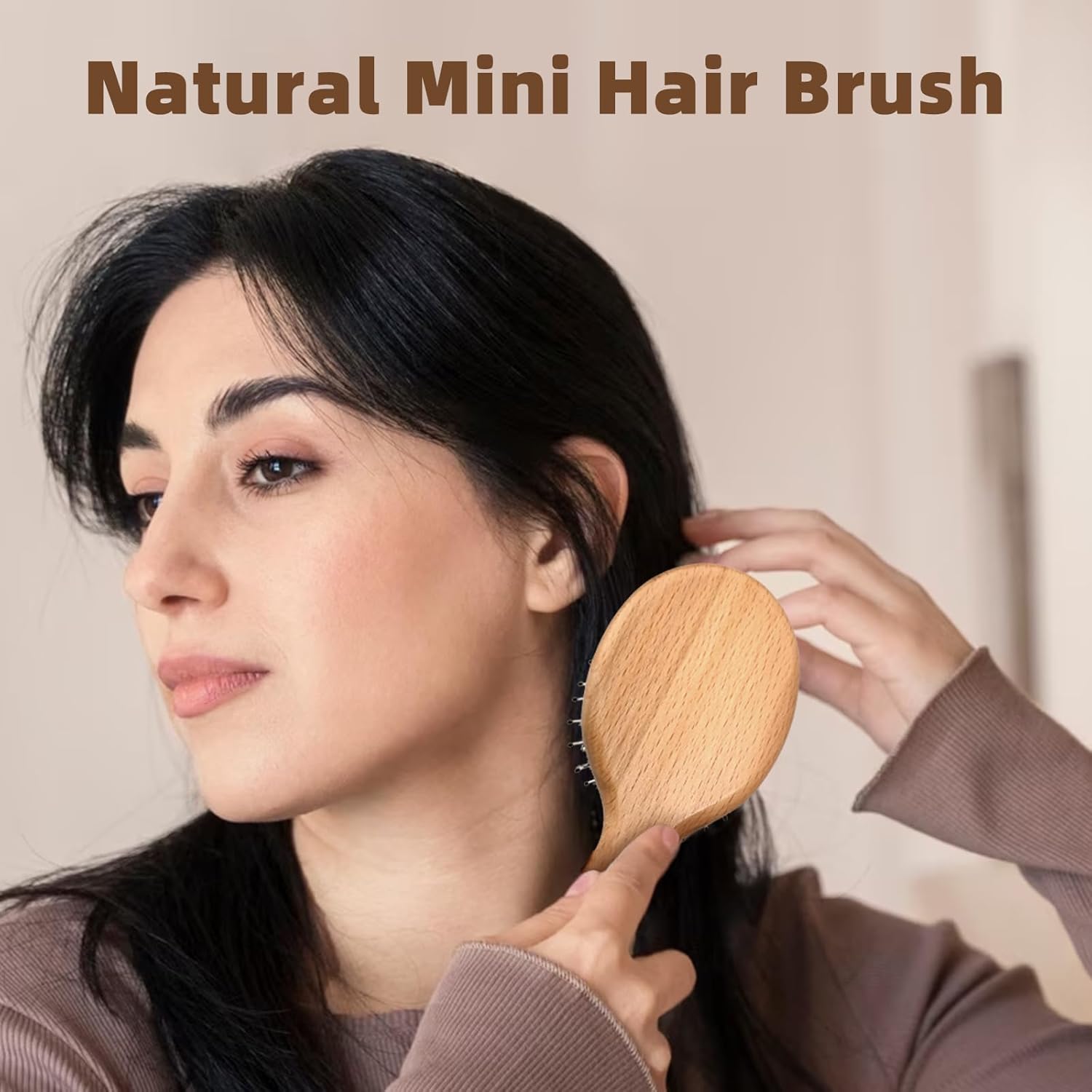 BLACK EGG Boar Bristle Hair Brush for Women Men Kid, Soft Natural Bristles Brush for Thin and Fine Hair, Restore Shine and Texture, Set includes Bamboo comb and 3 hair ties