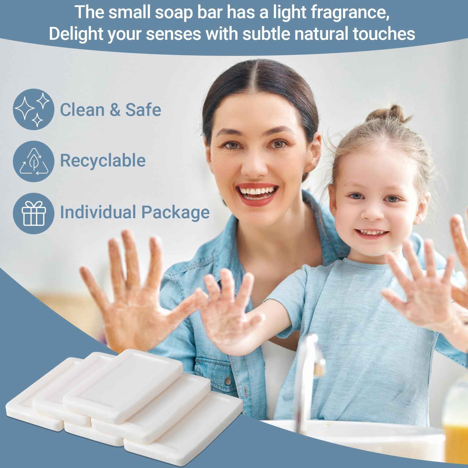 Kacctyen 300 Pcs 0.35oz Mini Bar Soap Bulk Individually Wrapped Bulk Hand Hotel Soap Bars Travel Size Toiletries for Hospitality Guest Bathroom Vacation Rentals