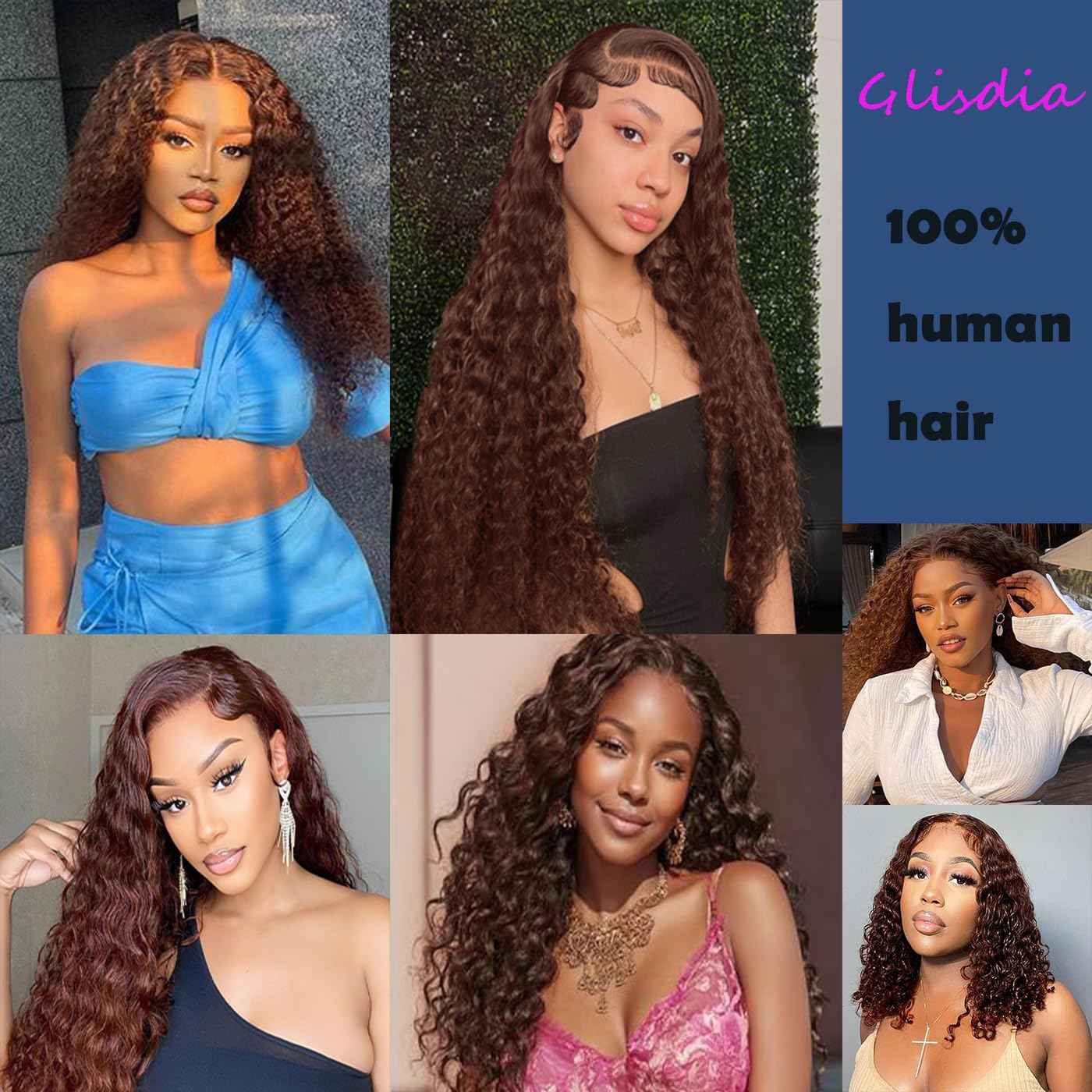Brown Water Wave 2x6 Lace Closure Top Swiss Lace Water Wave Remy Human Hair Deep Middle Part Closure Color #4 With Baby Hair 14 Inch